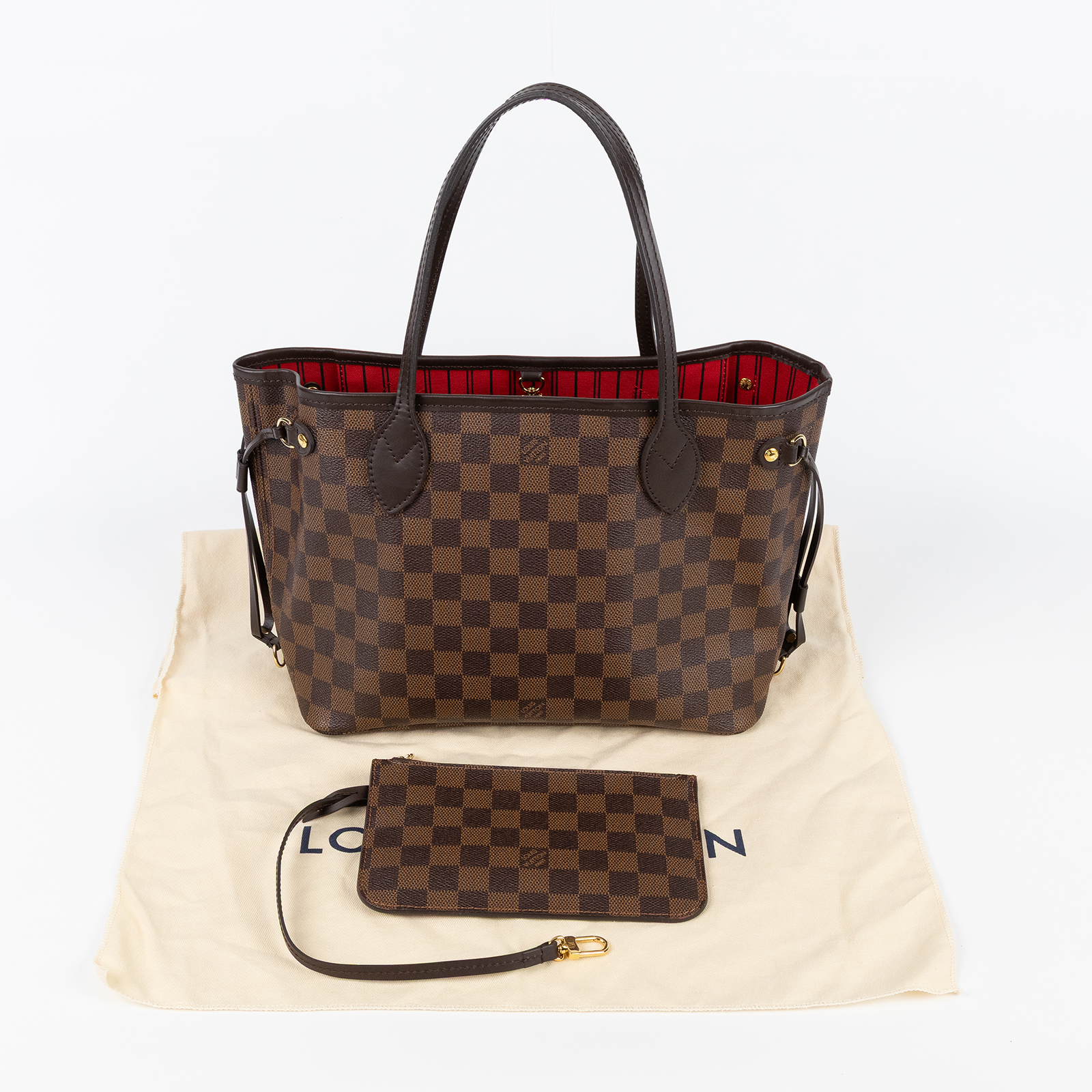 路易威登 LOUIS VUITTON 棕棋盤 Neverfull PM 托特包 N41359 棋盤Neverfull PM 防塵袋/內袋