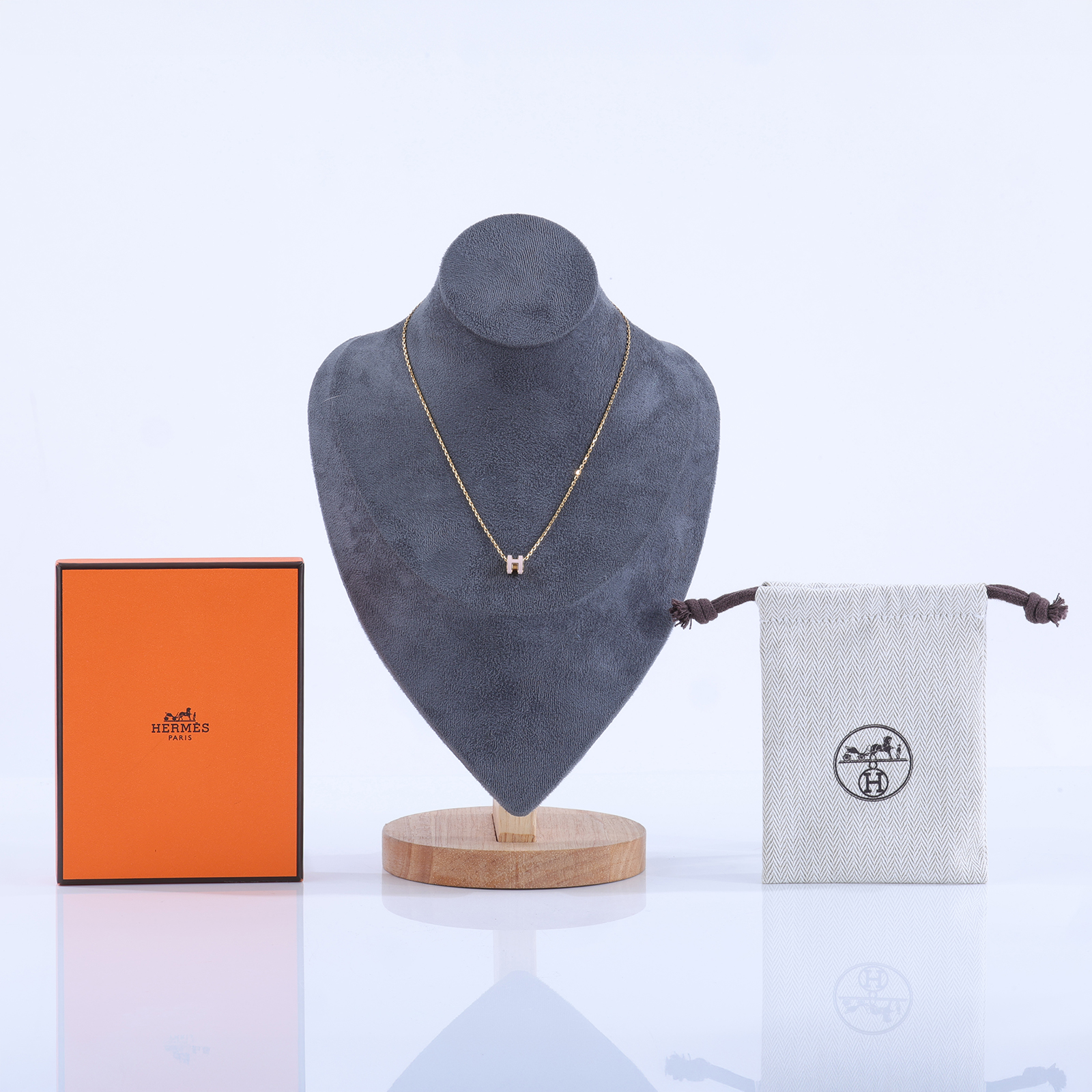 愛馬仕 Hermes Mini Pop H 墜飾  糖衣粉 H147992Fv85 /GD0294 金色/糖果粉POP H項鍊 MINI 防塵袋/原廠盒子