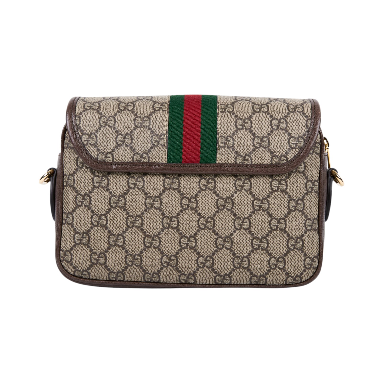 古馳 GUCCI Ophidia 小型 斜背包 722117 FAAX3 棕OPHIDIA鉚釘寬背帶單肩包 原廠盒子/防塵袋/背帶2/購買證明