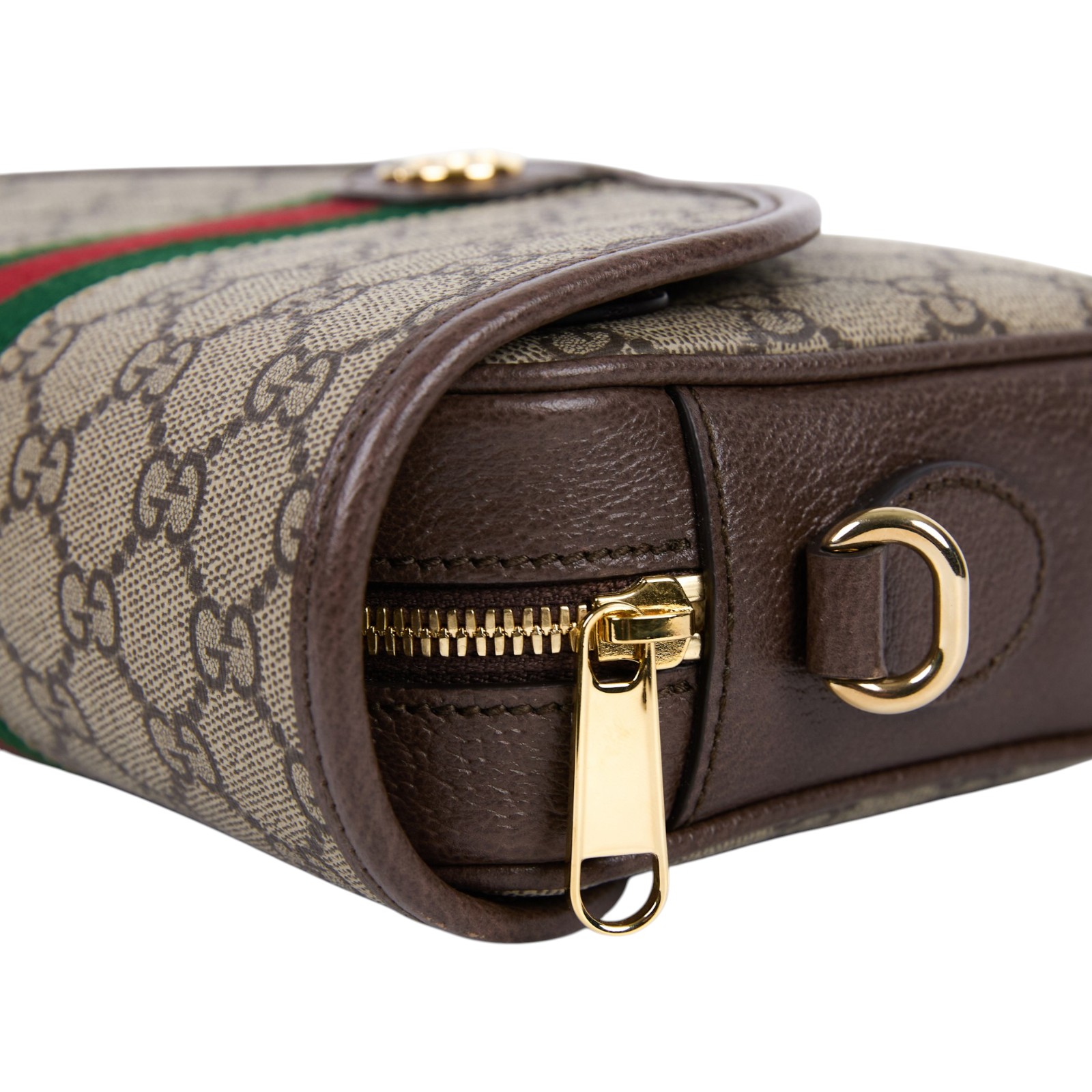 古馳 GUCCI Ophidia 小型 斜背包 722117 FAAX3 棕OPHIDIA鉚釘寬背帶單肩包 原廠盒子/防塵袋/背帶2/購買證明