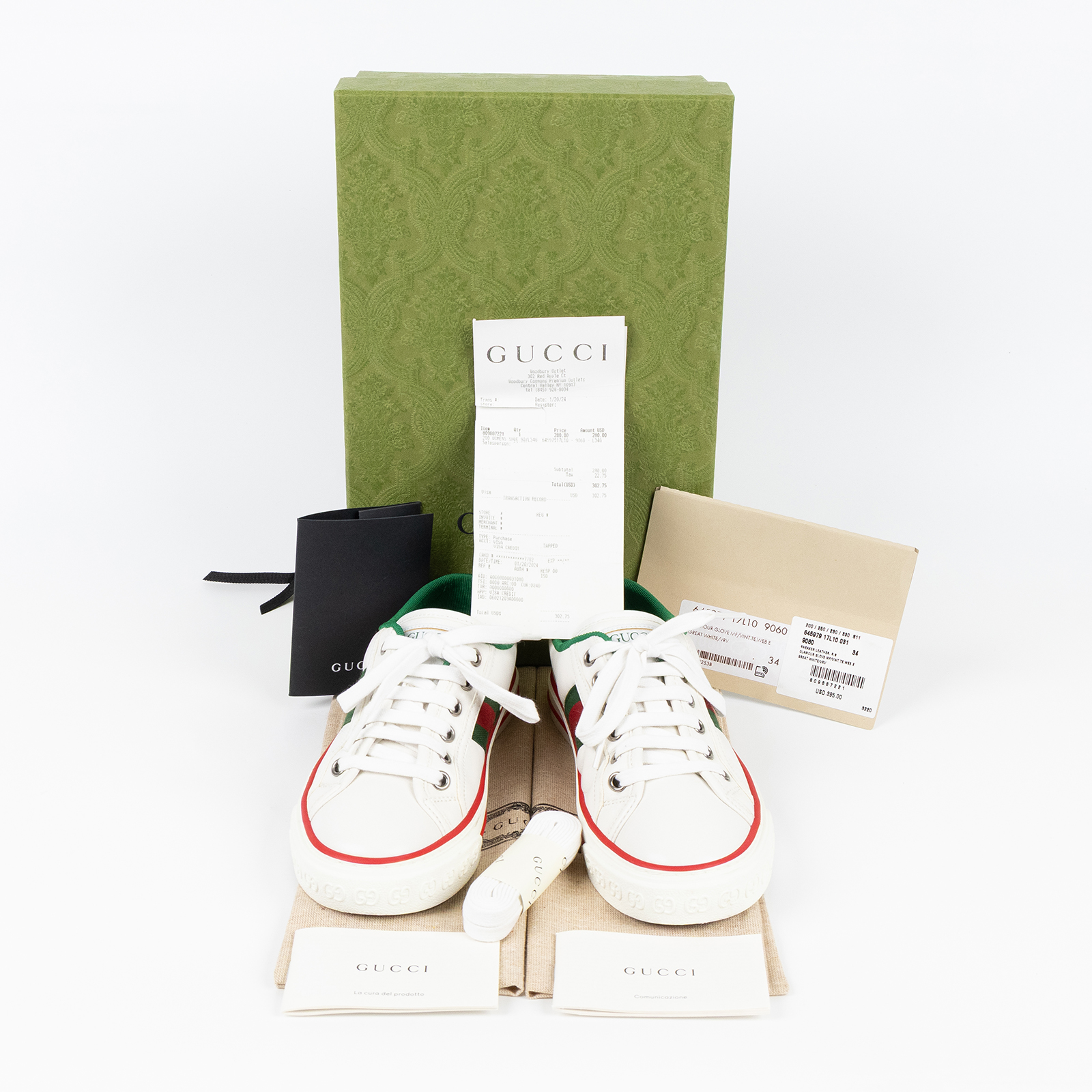 古馳 GUCCI Tennis 1977 休閒鞋 運動鞋 645979 17L10_34 白TENNIS 1977休閒鞋 原廠盒子/防塵袋/鞋帶/購買證明