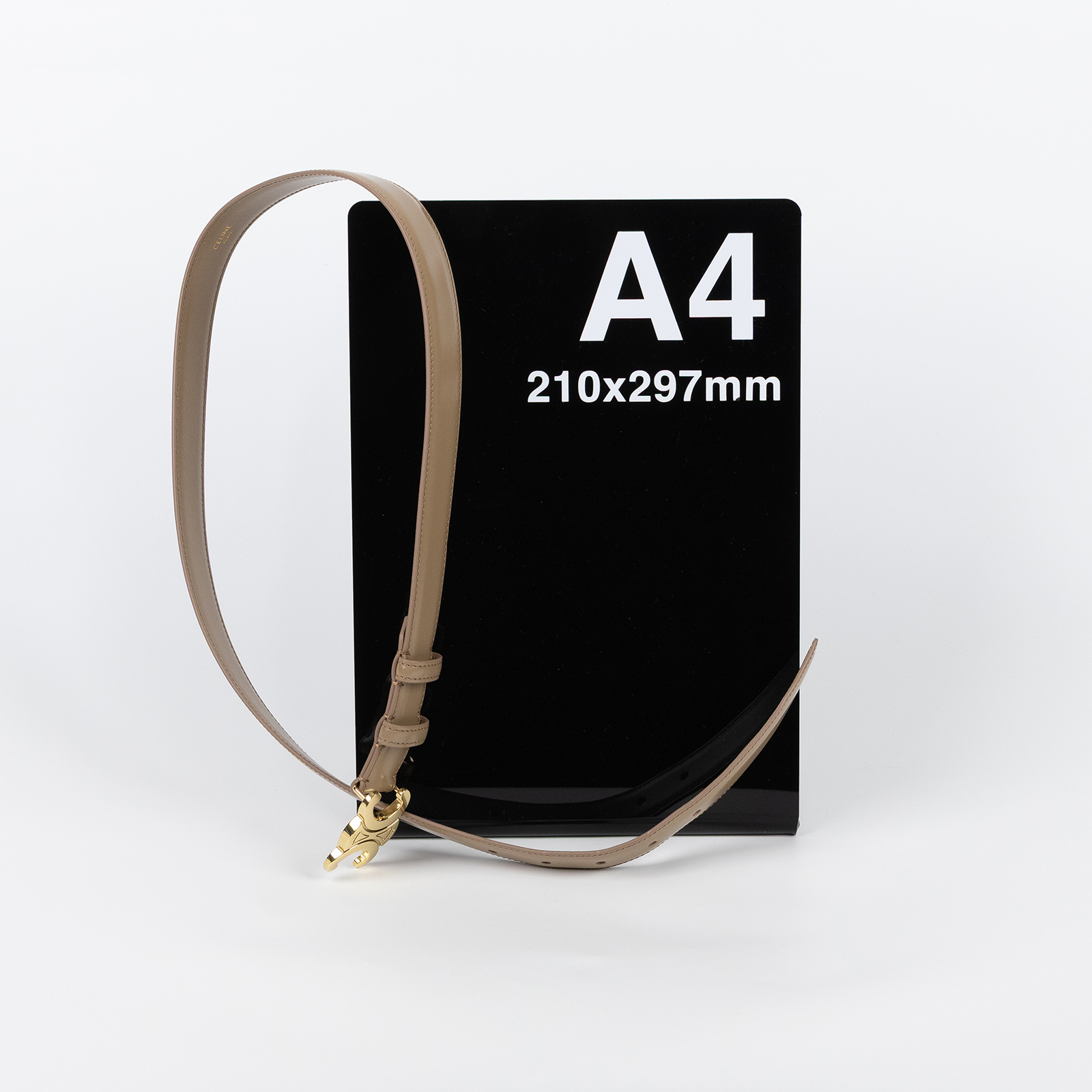 思琳 CELINE Triomphe 25毫米 腰帶 皮帶 45AK93A01_85 SMOKED BROWN金色凱旋皮帶 25MM 原廠盒子