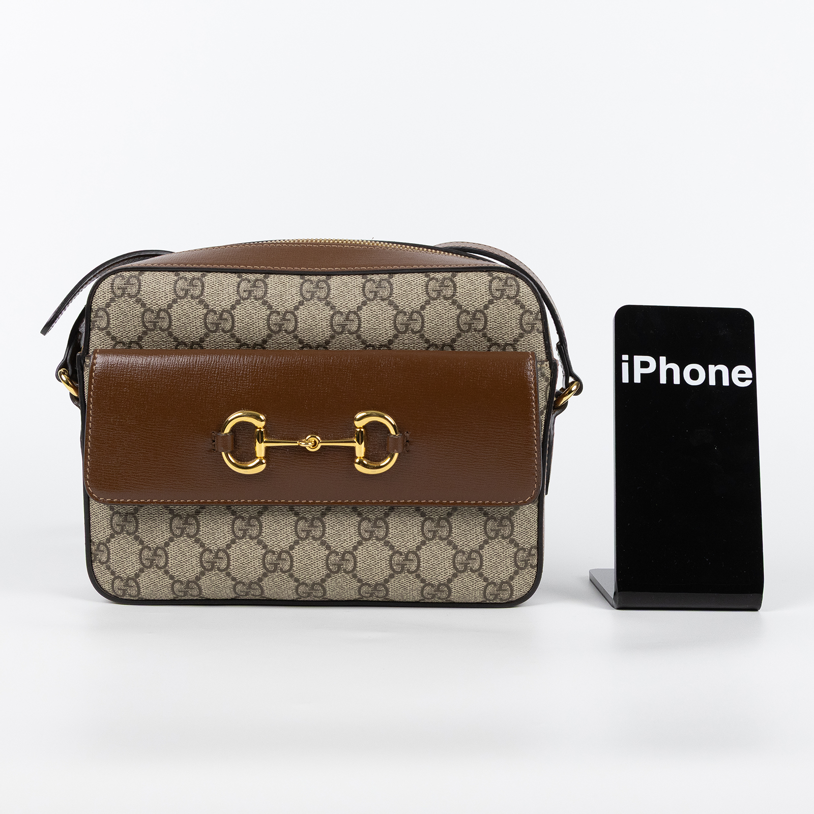 古馳 GUCCI 1955 馬銜扣 小型 肩揹袋 645454 92TCG 棕1955相機包 防塵袋/購買證明
