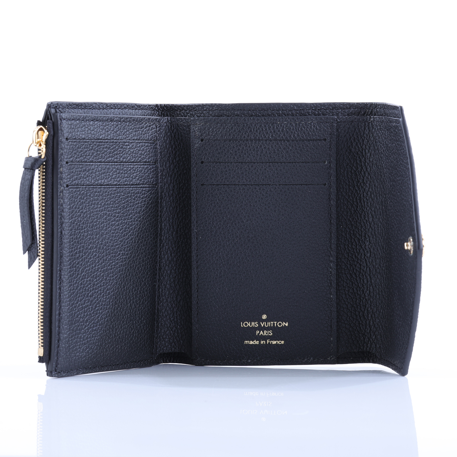 路易威登 LOUIS VUITTON Victorine 錢包 壓花牛皮 M64060 晶片款 黑原花壓紋VICTORINE 防塵袋/原廠盒子