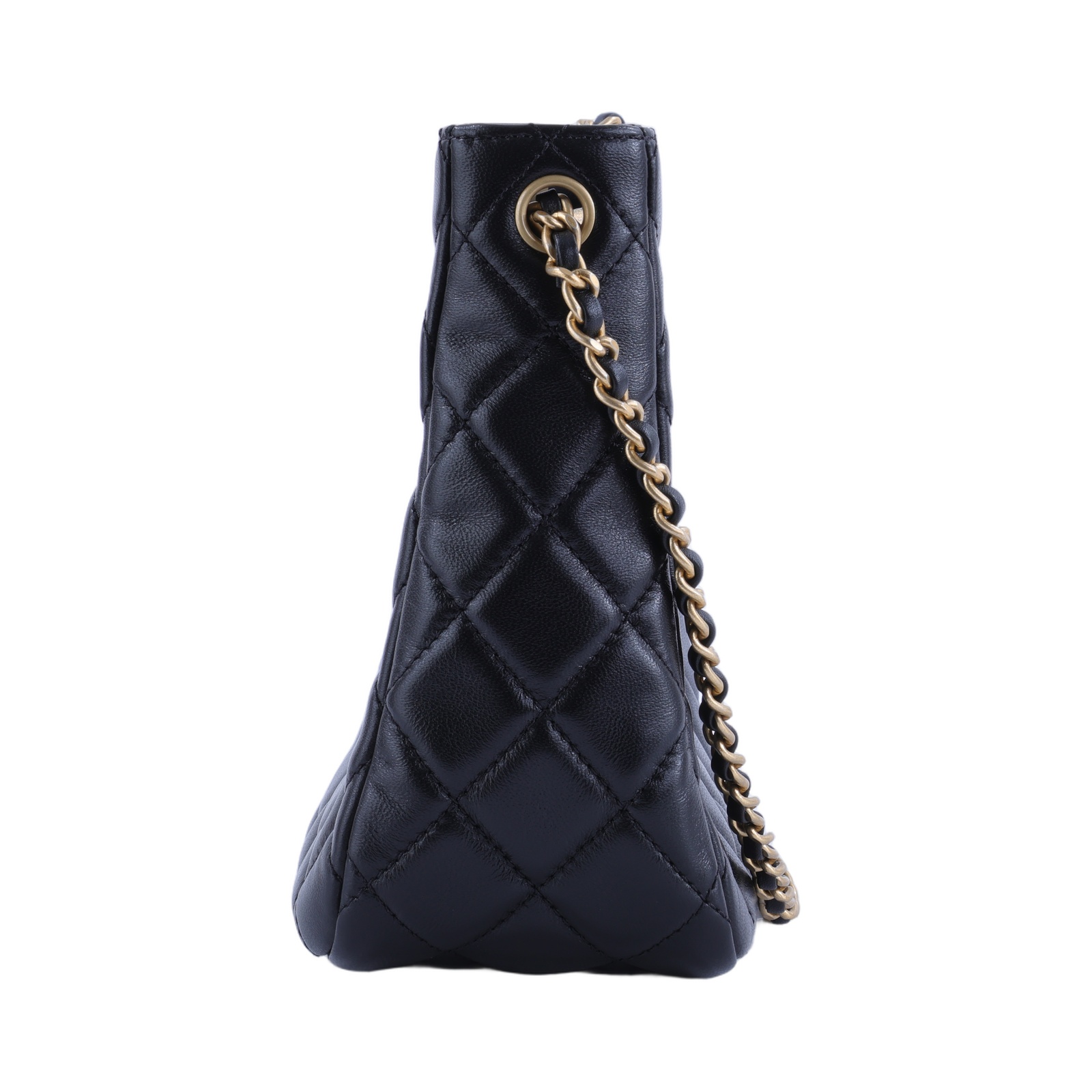 香奈兒 CHANEL 流浪包 小型 AS3259 晶片款 黑羊金球HOBO 防塵袋