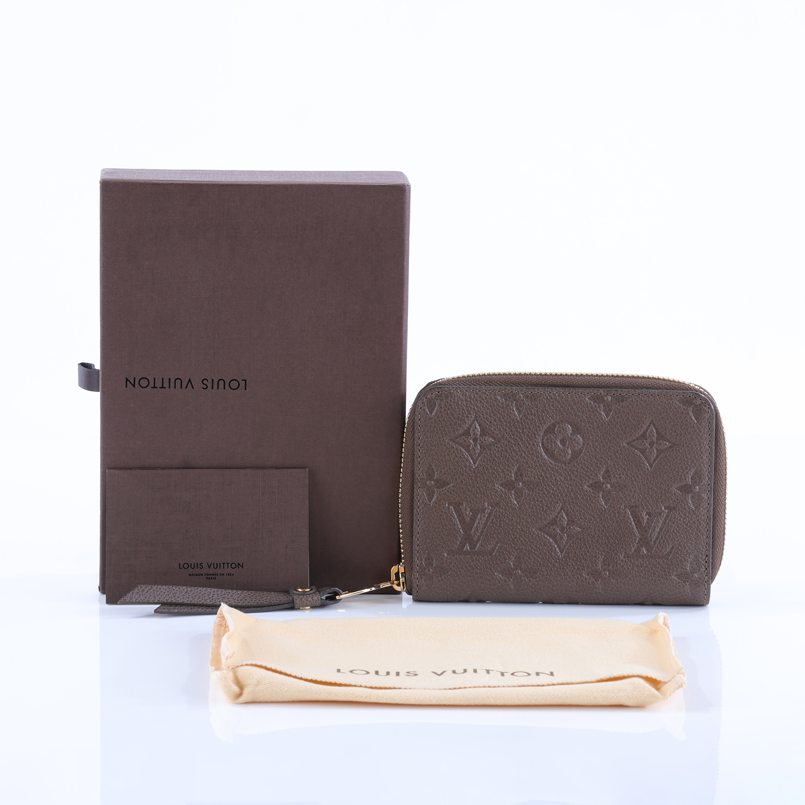 路易威登 LOUIS VUITTON Secret Compact 錢包 短夾 M93431 棕壓紋原花拉鍊短夾 原廠盒子/防塵袋