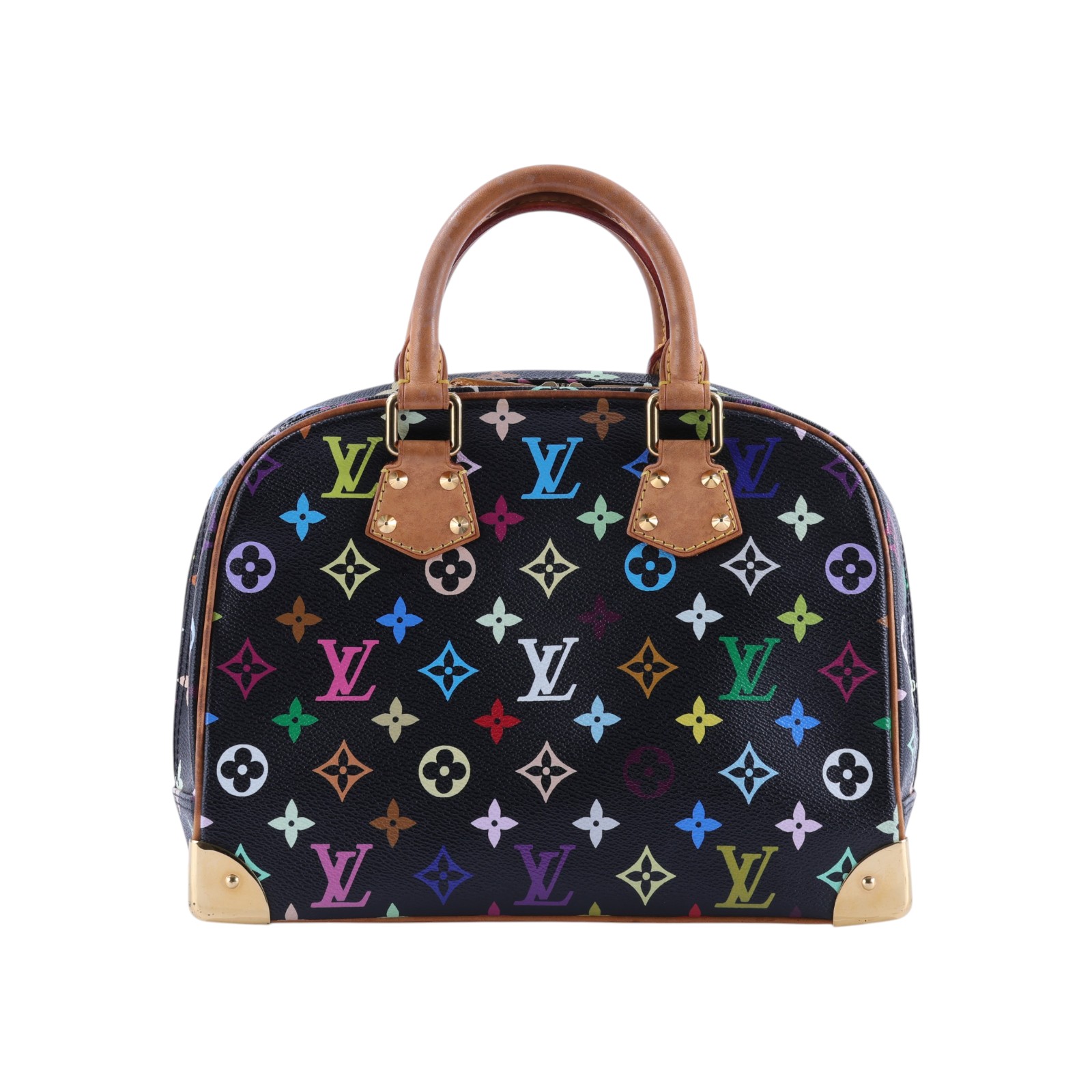 路易威登 LOUIS VUITTON Trouville 經典帆布 手提 小珍包 村上隆聯名 M92662 黑彩TROUVILLE 無附屬品