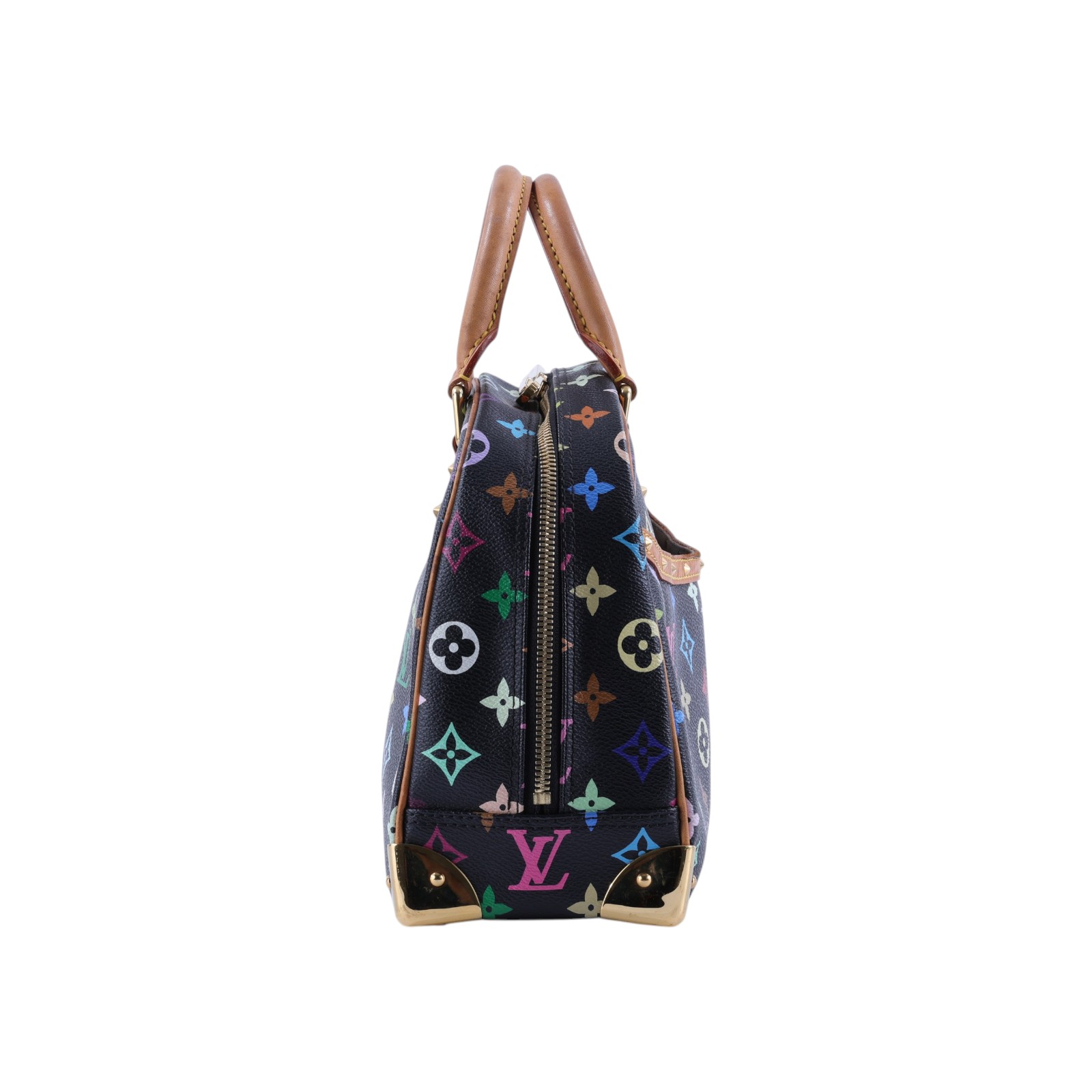 路易威登 LOUIS VUITTON Trouville 經典帆布 手提 小珍包 村上隆聯名 M92662 黑彩TROUVILLE 無附屬品