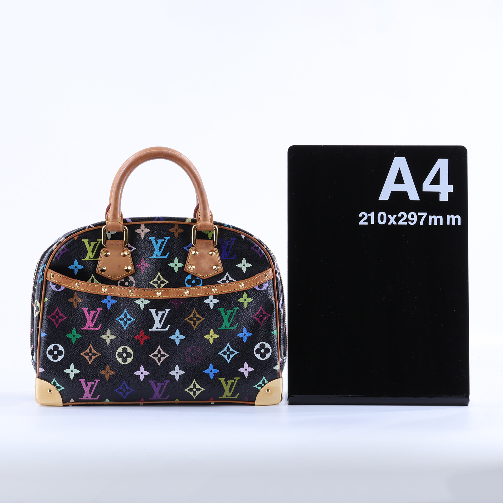 路易威登 LOUIS VUITTON Trouville 經典帆布 手提 小珍包 村上隆聯名 M92662 黑彩TROUVILLE 無附屬品