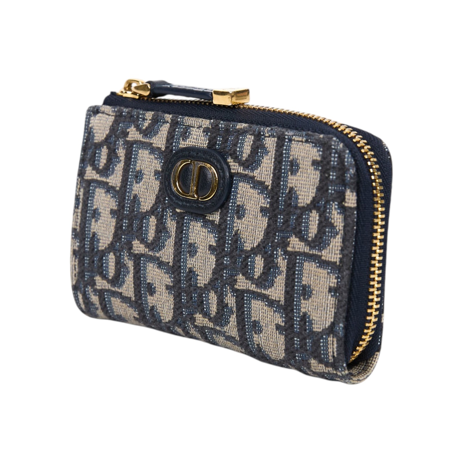 迪奧 CHRISTIAN DIOR 30 Montaigne 錢包 零錢包 鑰匙包 S2392UTZQ 藍緹花拉鍊鑰匙包 無附屬品