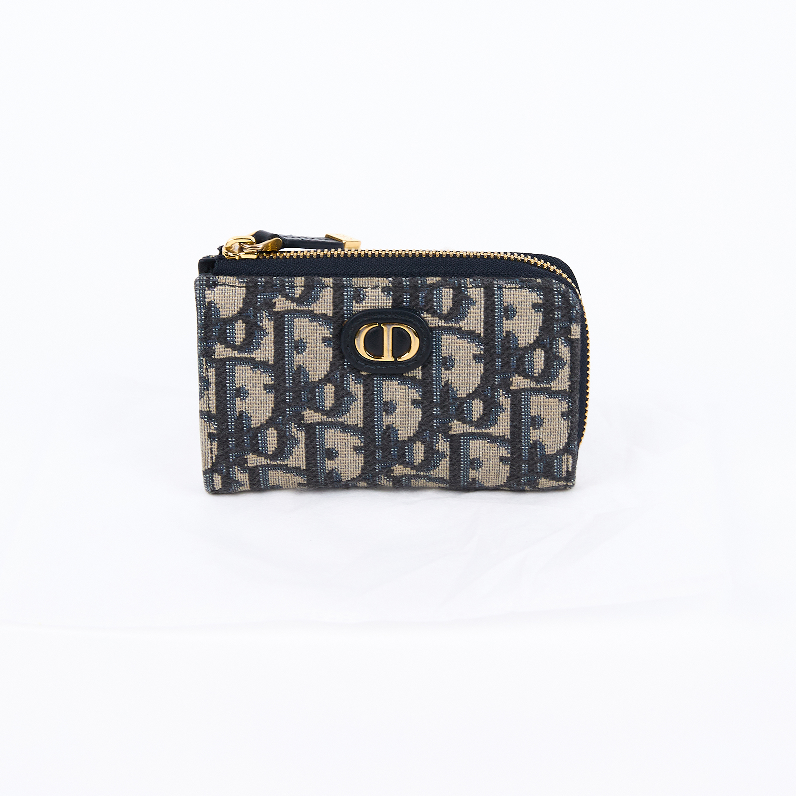 迪奧 CHRISTIAN DIOR 30 Montaigne 錢包 零錢包 鑰匙包 S2392UTZQ 藍緹花拉鍊鑰匙包 無附屬品