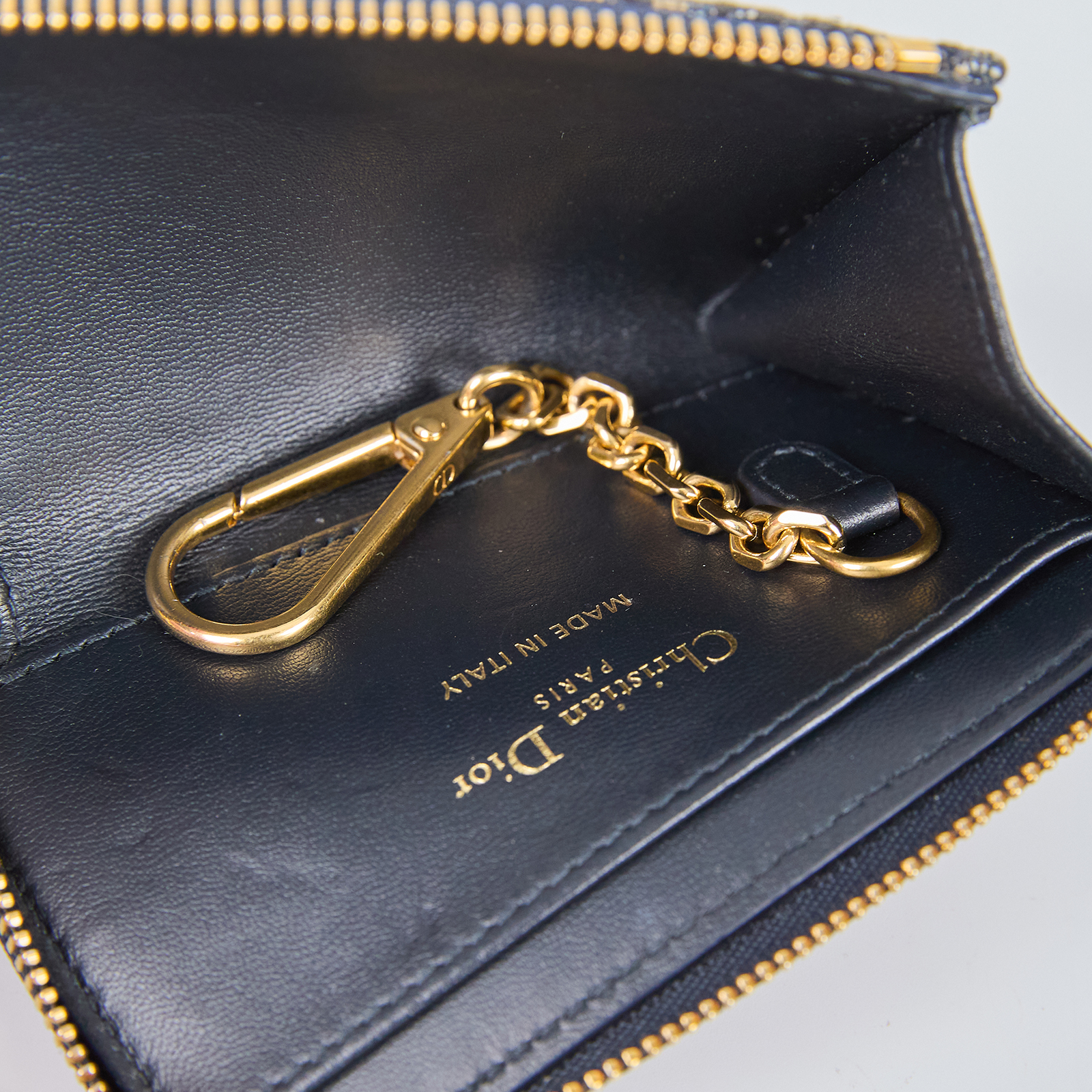 迪奧 CHRISTIAN DIOR 30 Montaigne 錢包 零錢包 鑰匙包 S2392UTZQ 藍緹花拉鍊鑰匙包 無附屬品