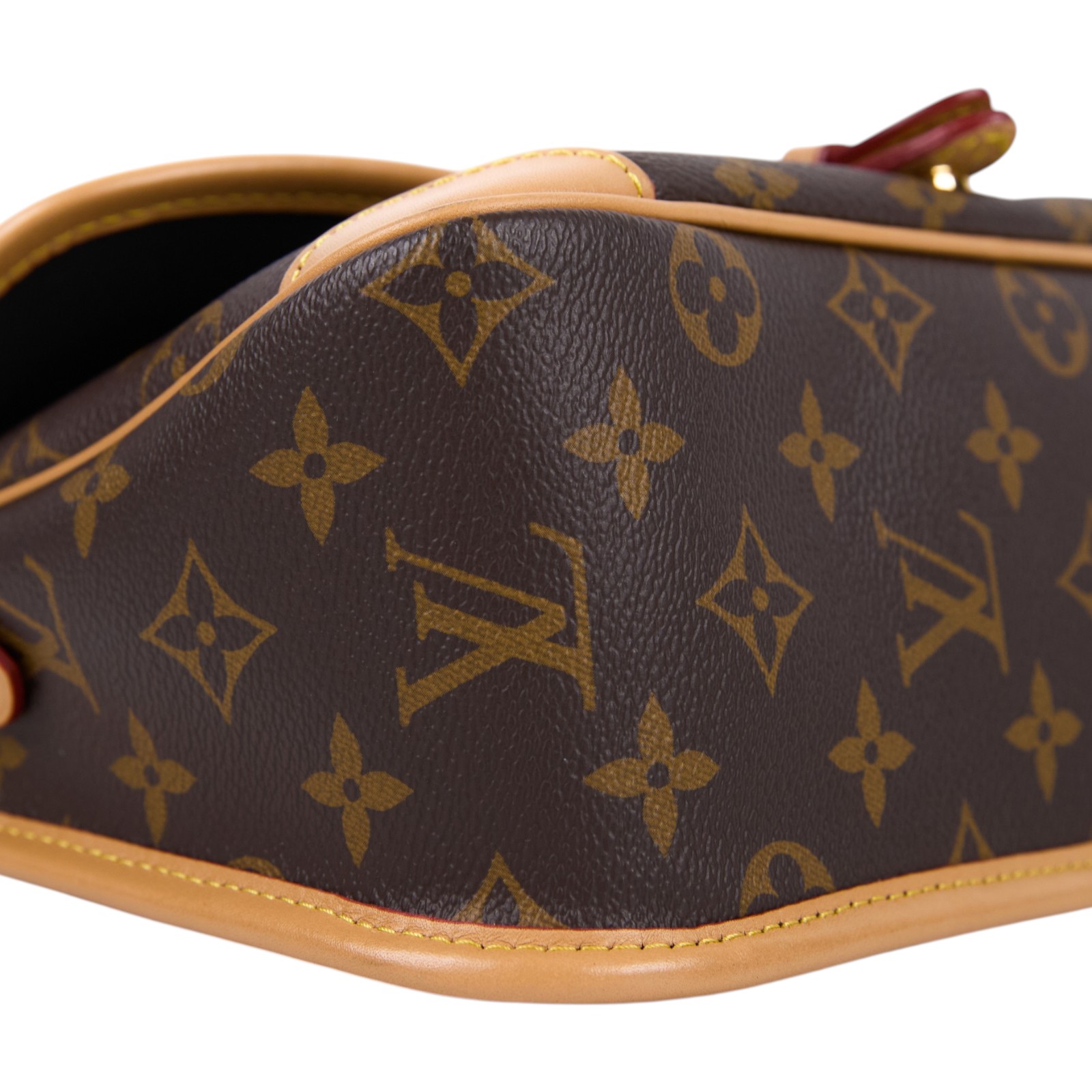 路易威登 LOUIS VUITTON Diane 腋下包法棍 單肩背包 經典帆布 M45985 晶片款 棕原花DIANE法棍包 背帶2