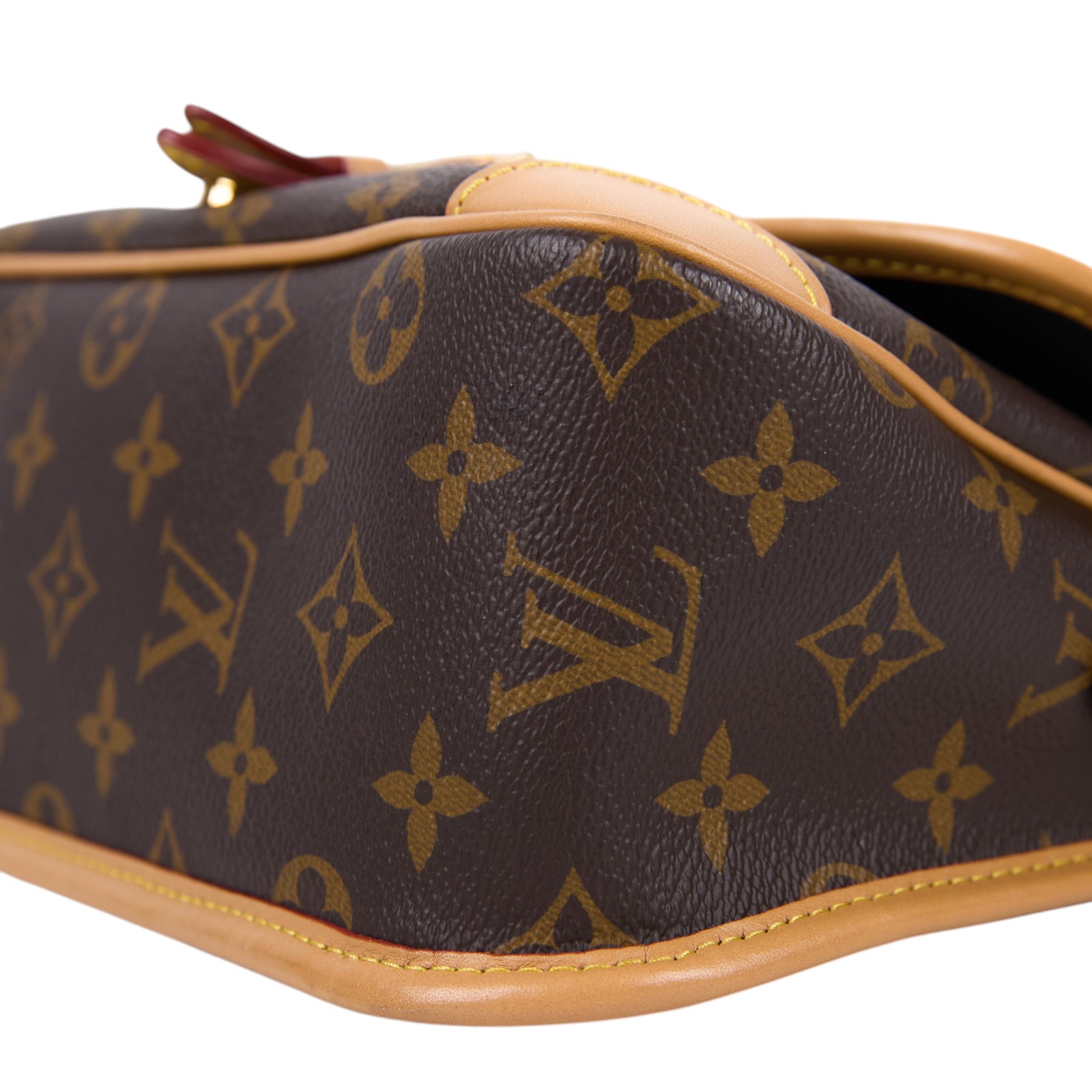 路易威登 LOUIS VUITTON Diane 腋下包法棍 單肩背包 經典帆布 M45985 晶片款 棕原花DIANE法棍包 背帶2