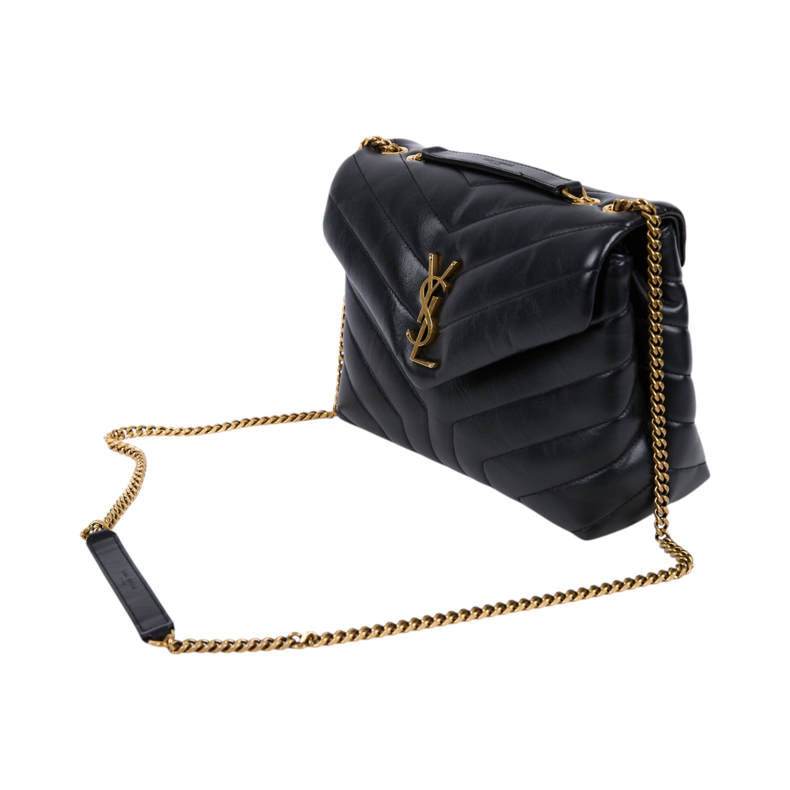 聖羅蘭 YSL SAINT LAURENT Loulou 絎縫 小牛皮 TOY 小型 手袋  肩背 斜背包 金色五金 494699DV727  無附屬品