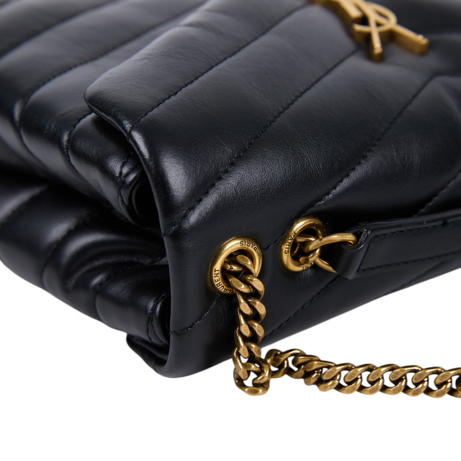 聖羅蘭 YSL SAINT LAURENT Loulou 絎縫 小牛皮 TOY 小型 手袋  肩背 斜背包 金色五金 494699DV727  無附屬品