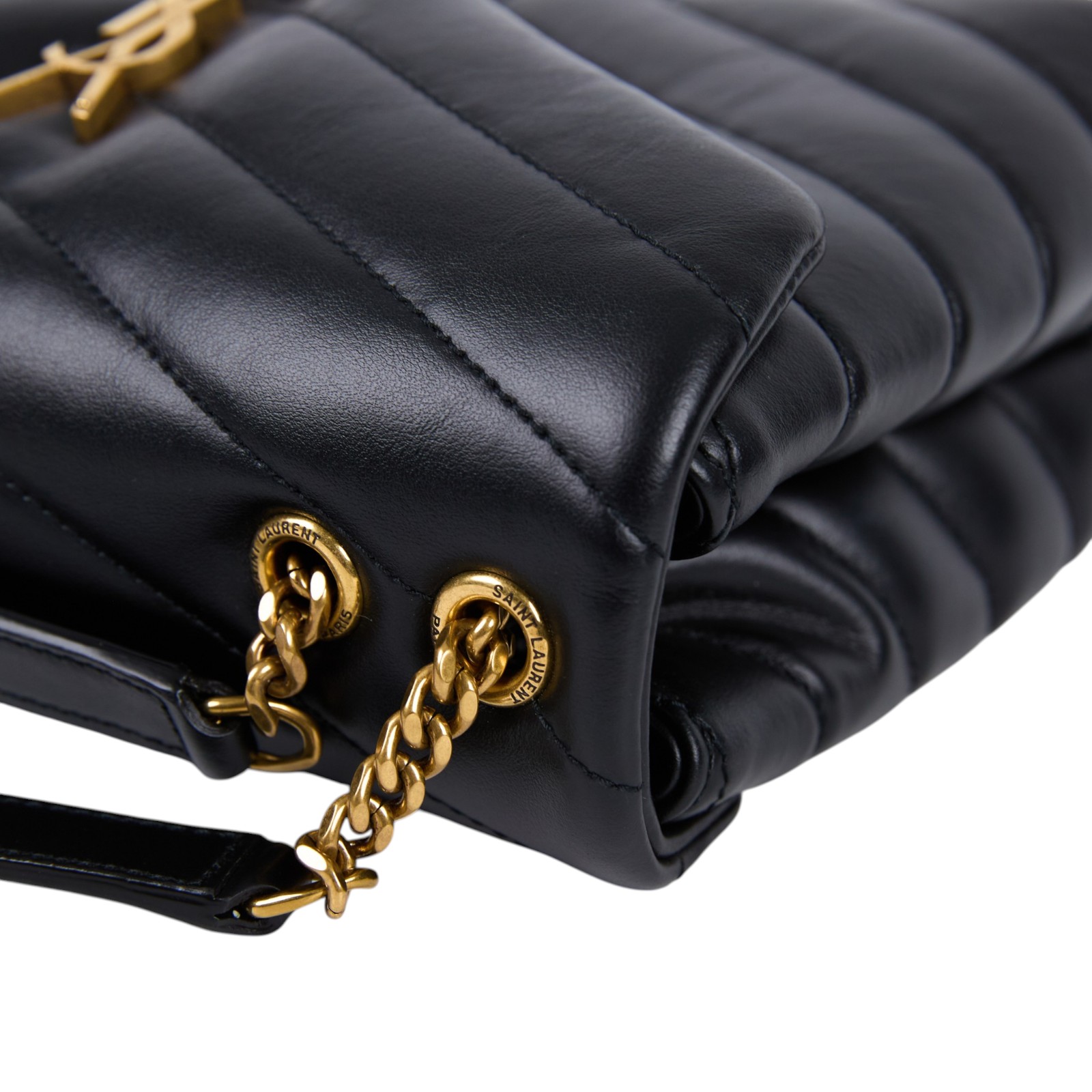 聖羅蘭 YSL SAINT LAURENT Loulou 絎縫 小牛皮 TOY 小型 手袋  肩背 斜背包 金色五金 494699DV727  無附屬品