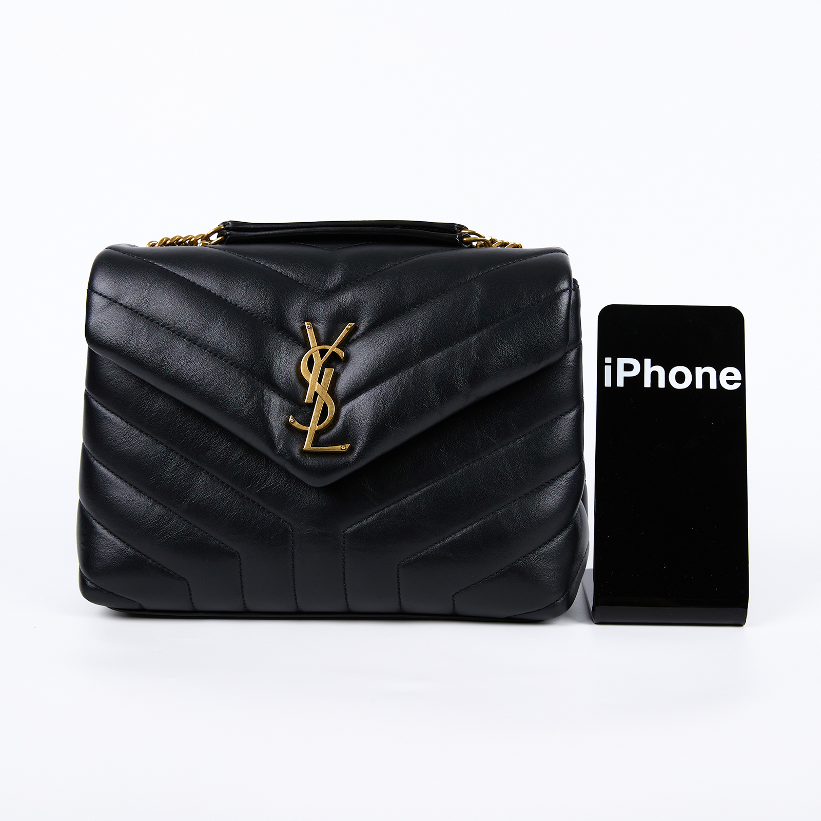 聖羅蘭 YSL SAINT LAURENT Loulou 絎縫 小牛皮 TOY 小型 手袋  肩背 斜背包 金色五金 494699DV727  無附屬品