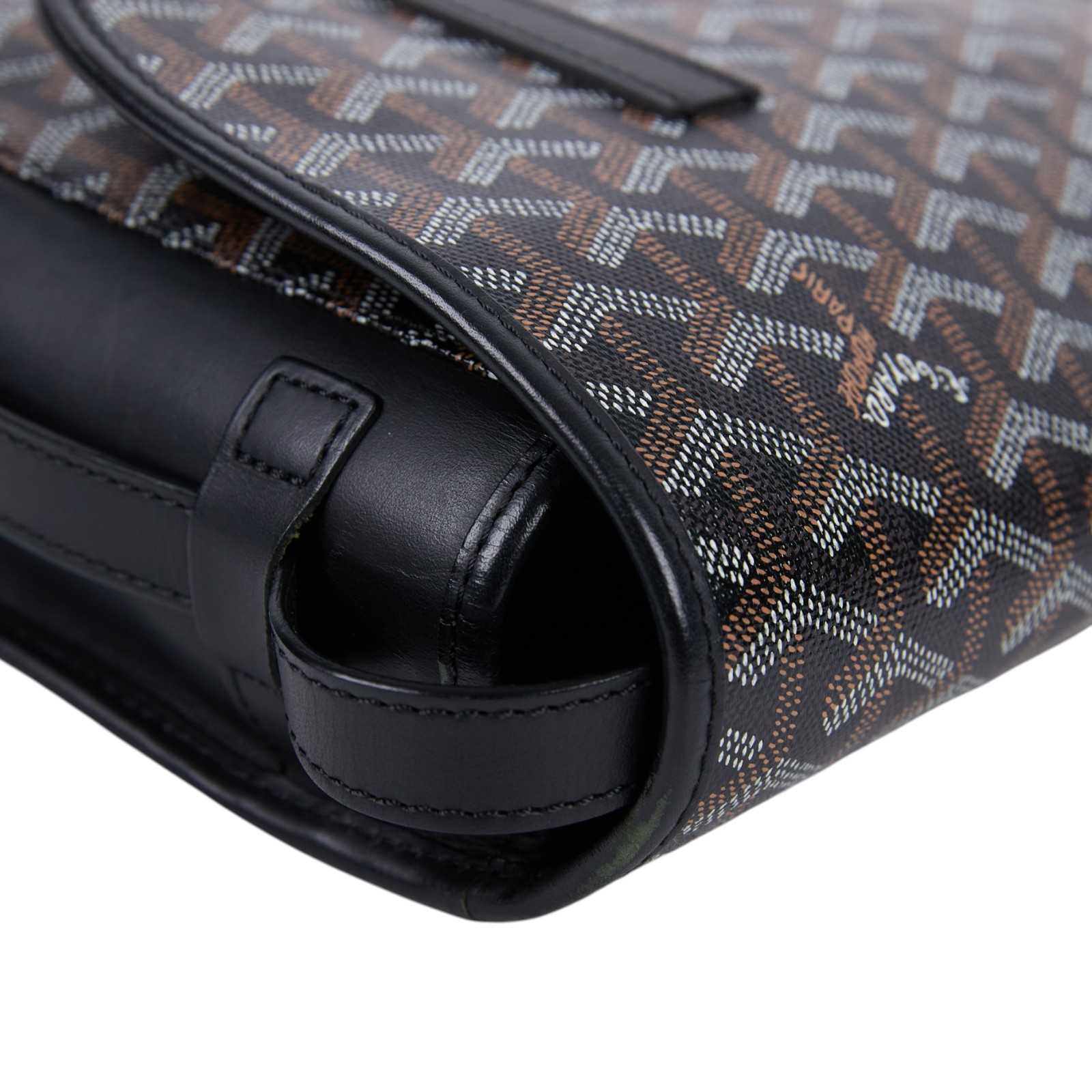 高雅德 GOYARD Belvédère PM 小型 馬鞍包 肩背包 斜背包  黑郵差包　初期型 無附屬品