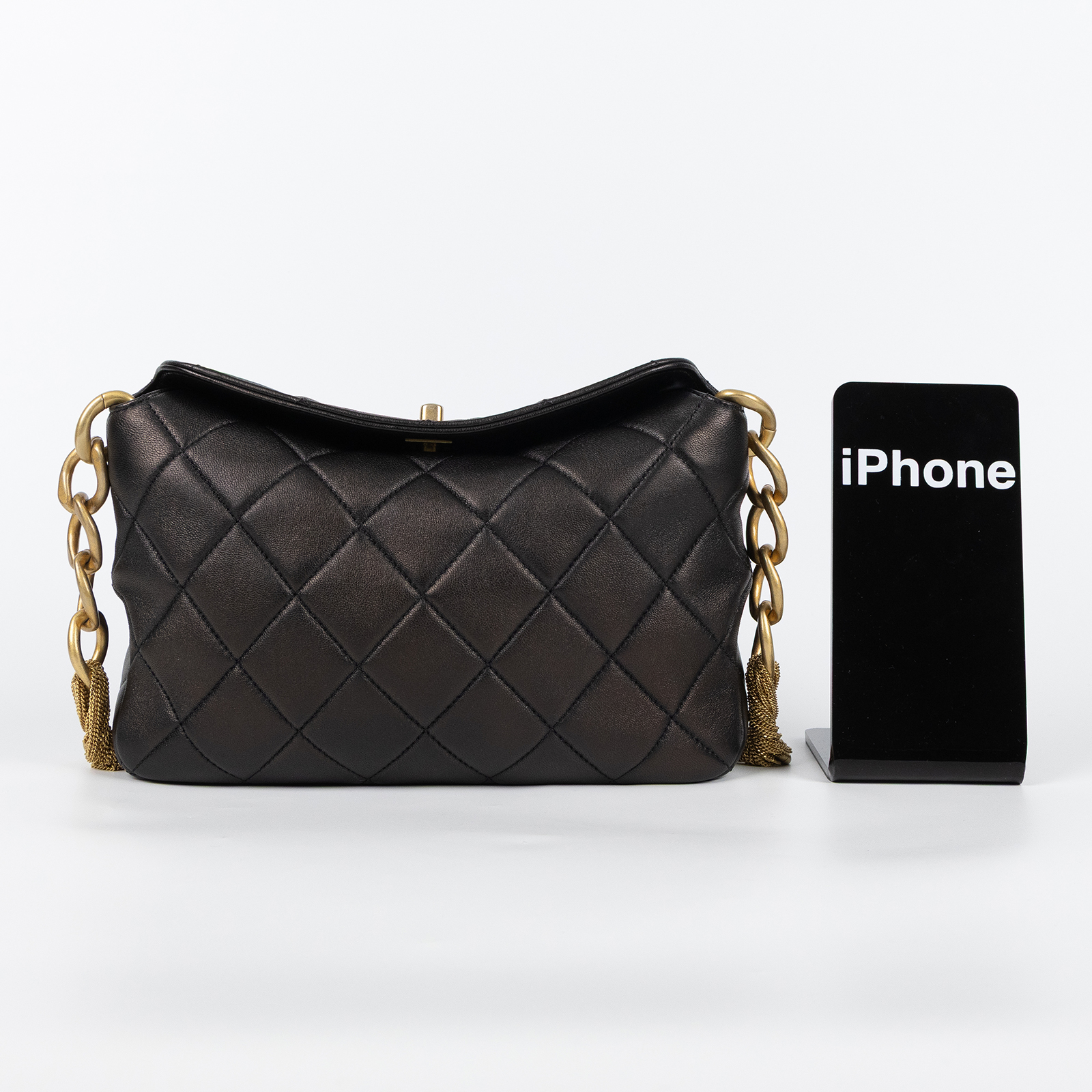 香奈兒 CHANEL CC LOGO 手提包 肩背包 AS4172 黑金羊流蘇HOBO 防塵袋