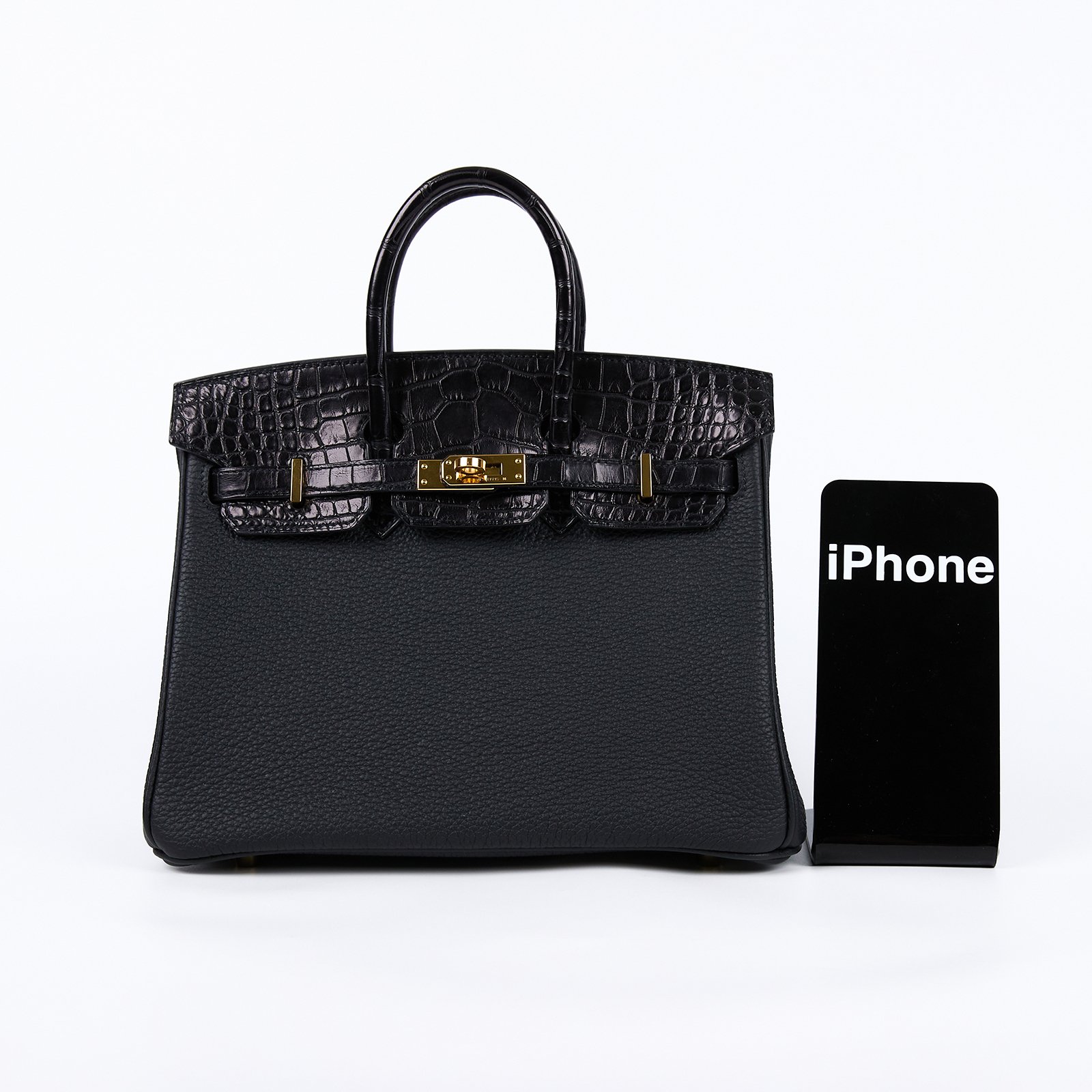 愛馬仕 Hermes Birkin Bag 柏金包 25 金色五金 黑色 H076216CCAB /Y刻  原廠盒子/防塵袋/鎖組/瀕臨絕種野生動植物國際貿易公約/購買證明/雨衣