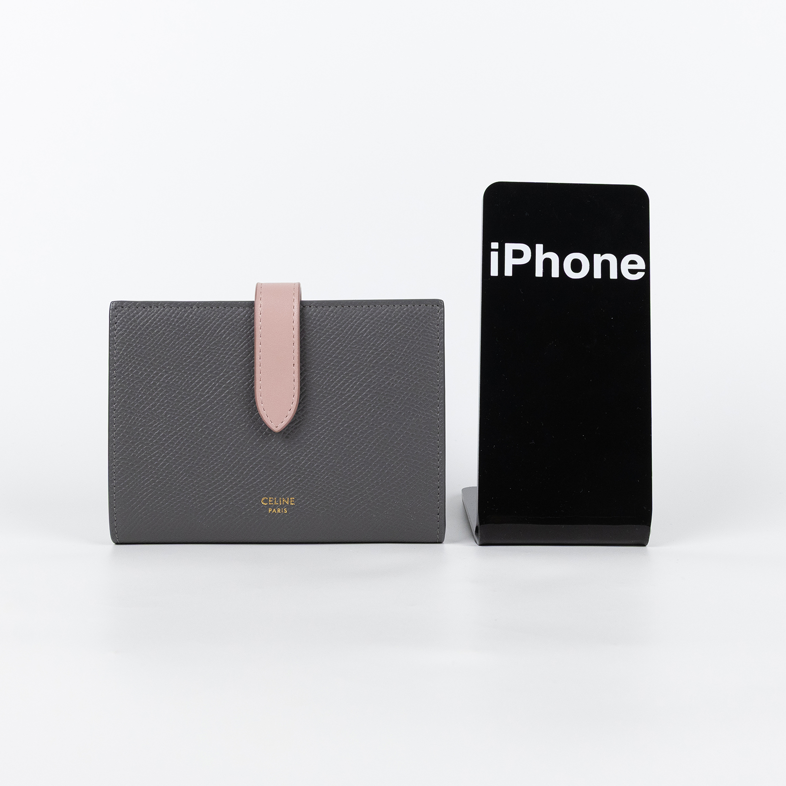 思琳 CELINE Medium Strap Wallet 錢包 短夾 10B643BRU 灰STRAP中夾 原廠盒子/防塵袋