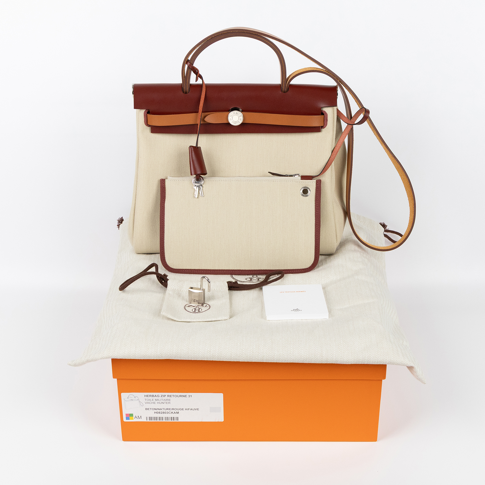 愛馬仕 Hermes Herbag Zip 31 HER31 UMN003KD U刻紅棕帆布HERBAG31 原廠盒子/防塵袋/鎖組/內袋
