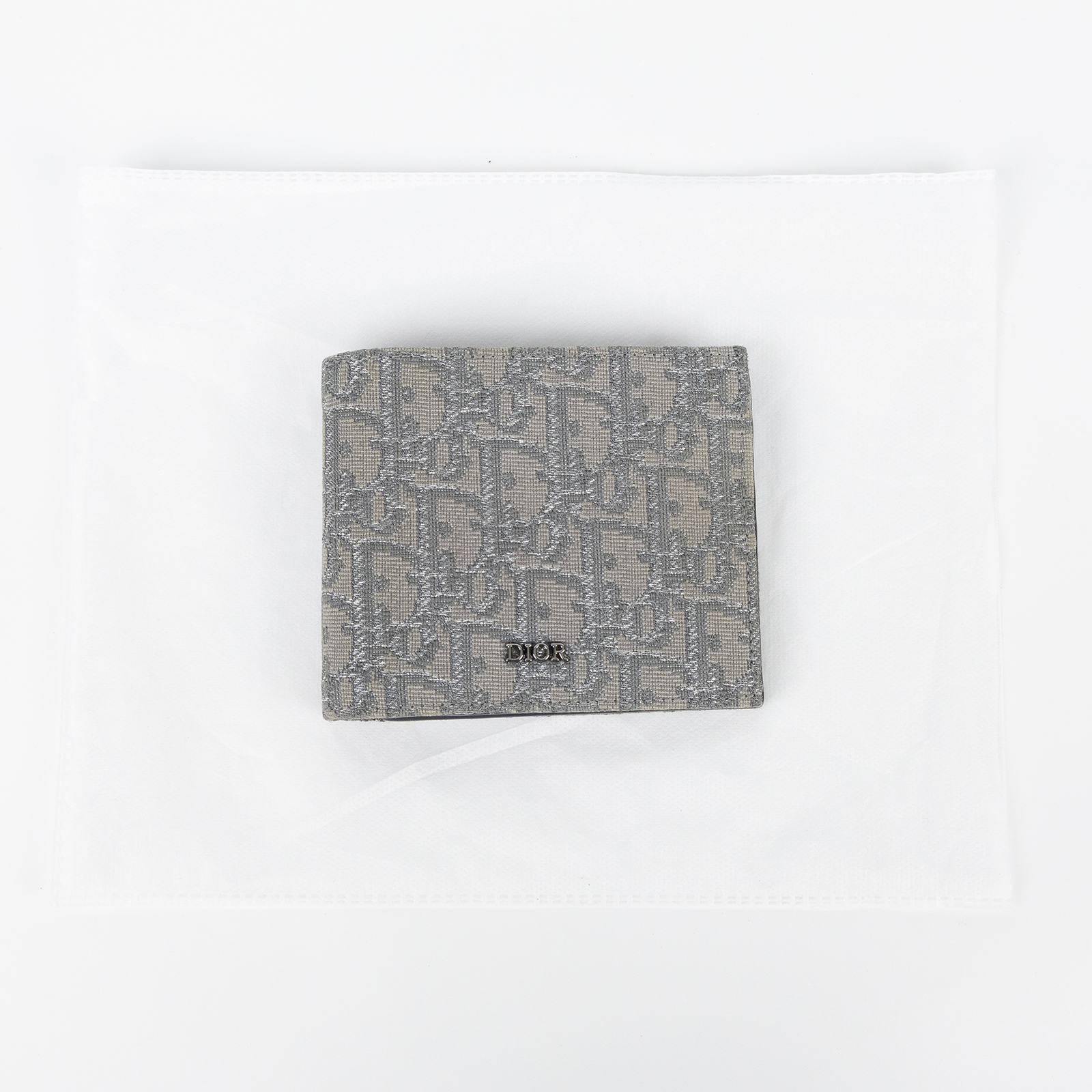 迪奧 CHRISTIAN DIOR 短夾 錢包 皮夾 2ESBH027DOS 灰老花短夾 防塵袋/背帶/購買證明