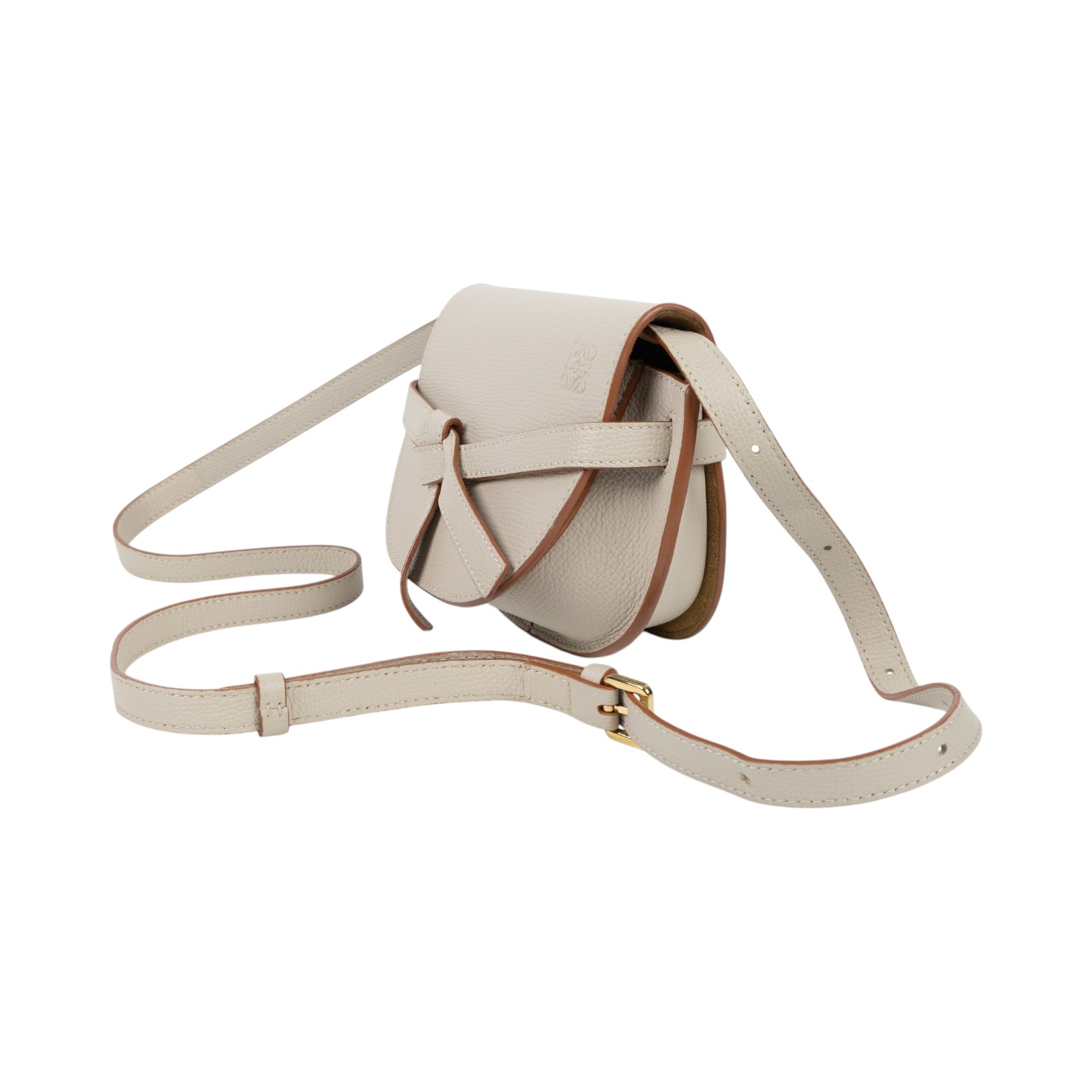 羅意威 LOEWE Mini Gate Dual bag 迷你 小牛皮 肩背包  米灰MINI GATE 防塵袋/背帶/購買證明