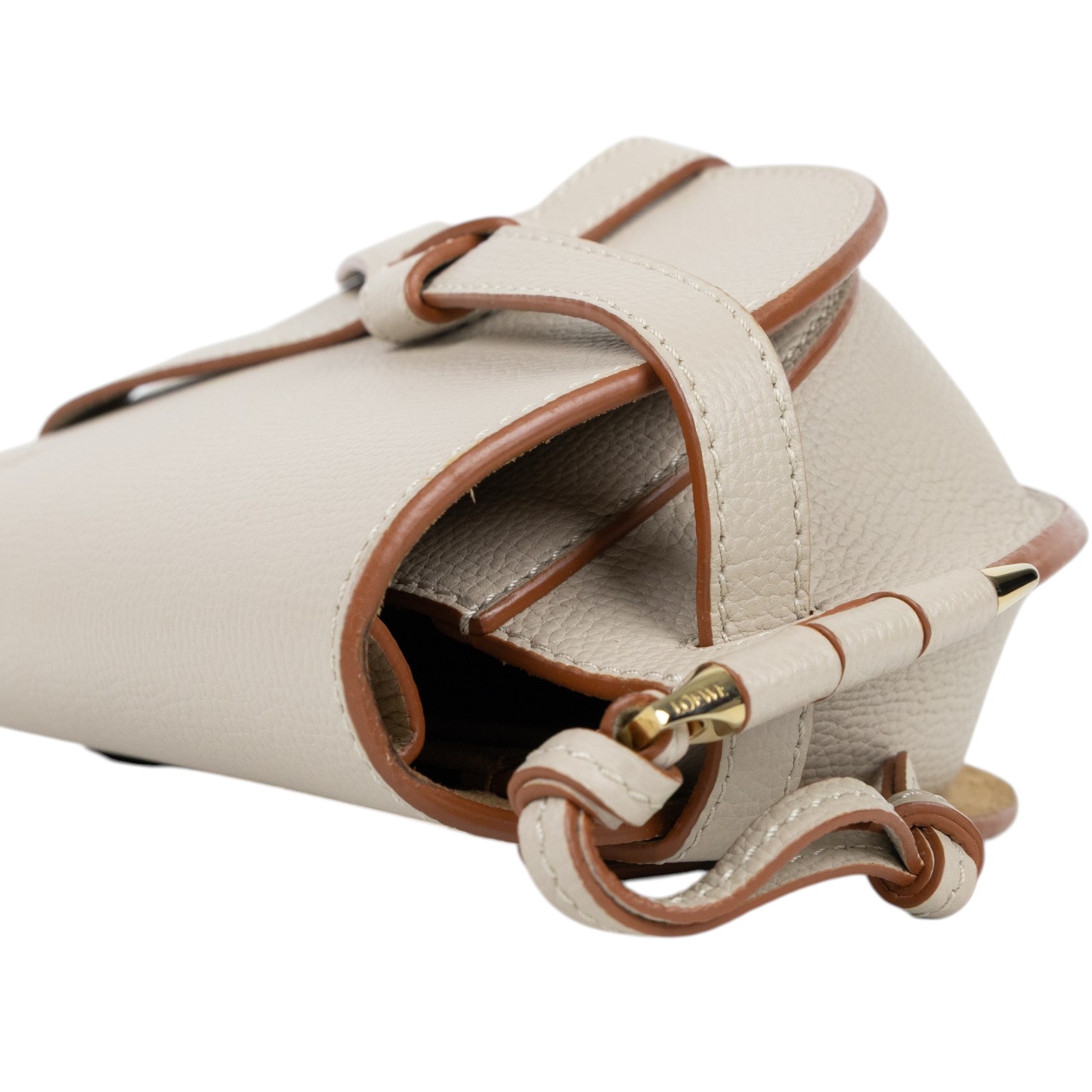 羅意威 LOEWE Mini Gate Dual bag 迷你 小牛皮 肩背包  米灰MINI GATE 防塵袋/背帶/購買證明