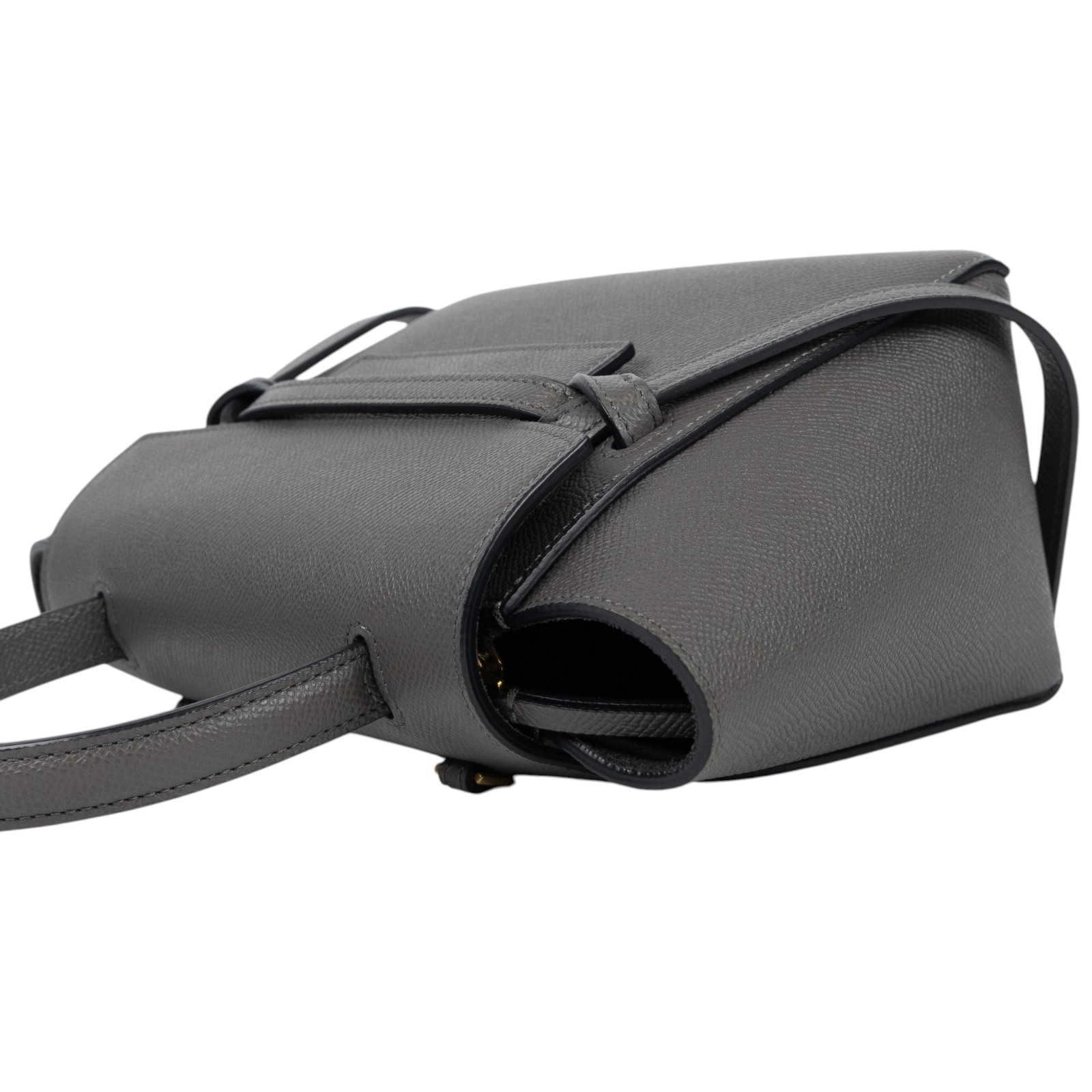 思琳 CELINE 珠地小牛皮 袖珍型 Belt 手袋 189003ZVA 鐵灰BELT鯰魚包 NANO 防塵袋/台灣購買證明/背帶