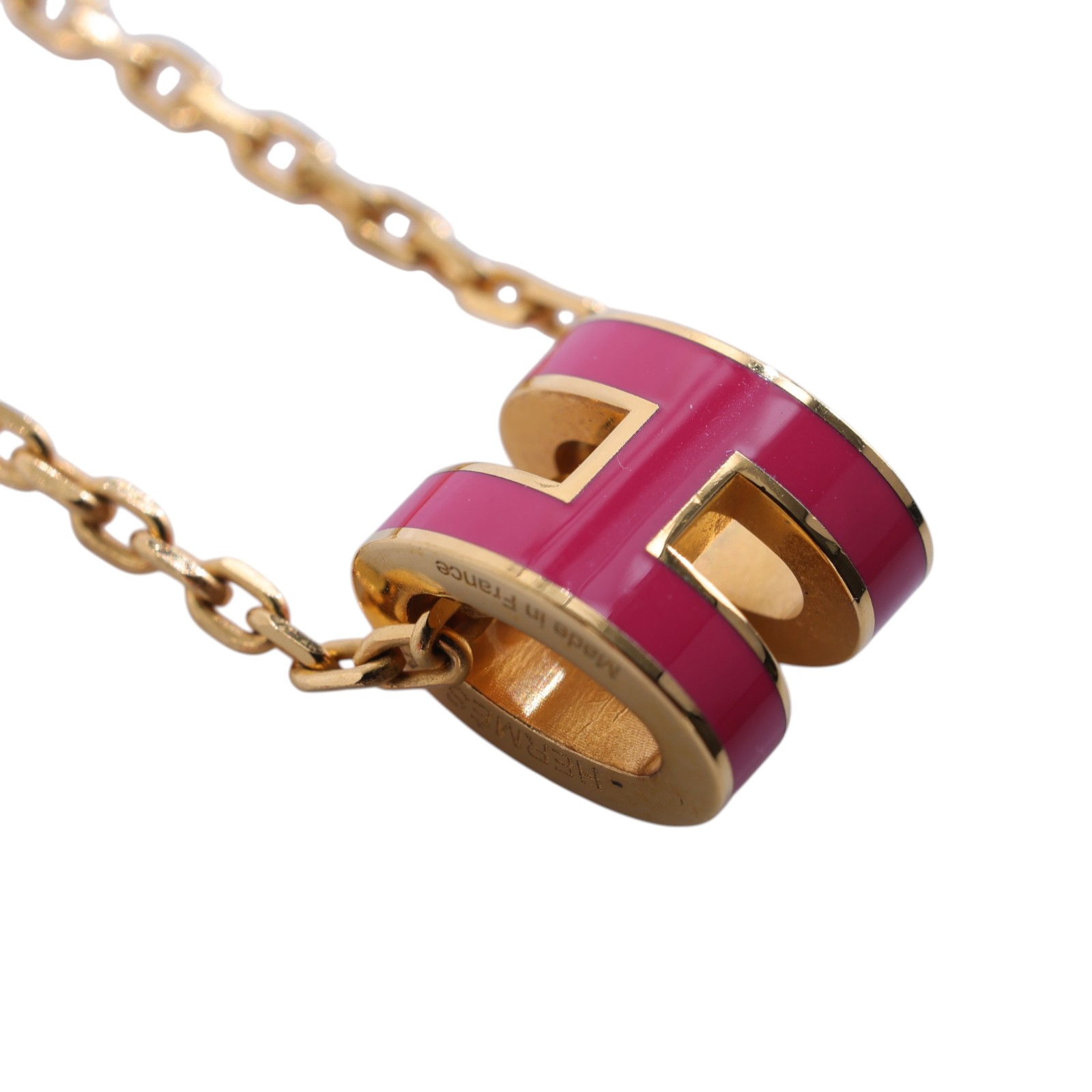 愛馬仕 Hermes Mini Pop H 墜飾  墨西哥粉 H147992FvB3 GD0290 墨西哥玫瑰粉/金色POP H項鍊 MINI 防塵袋/原廠盒子