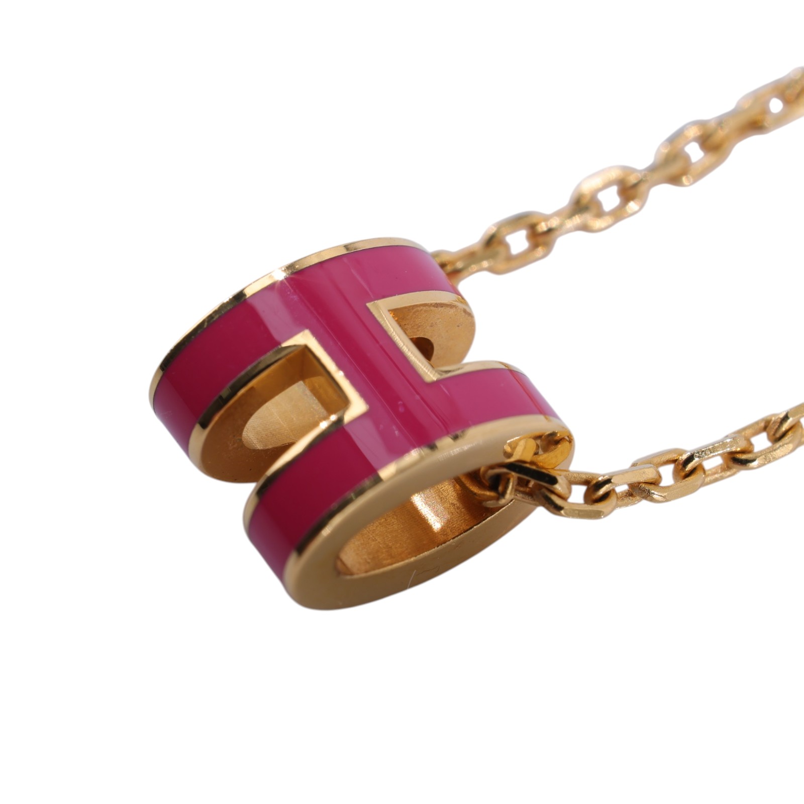 愛馬仕 Hermes Mini Pop H 墜飾  墨西哥粉 H147992FvB3 GD0290 墨西哥玫瑰粉/金色POP H項鍊 MINI 防塵袋/原廠盒子