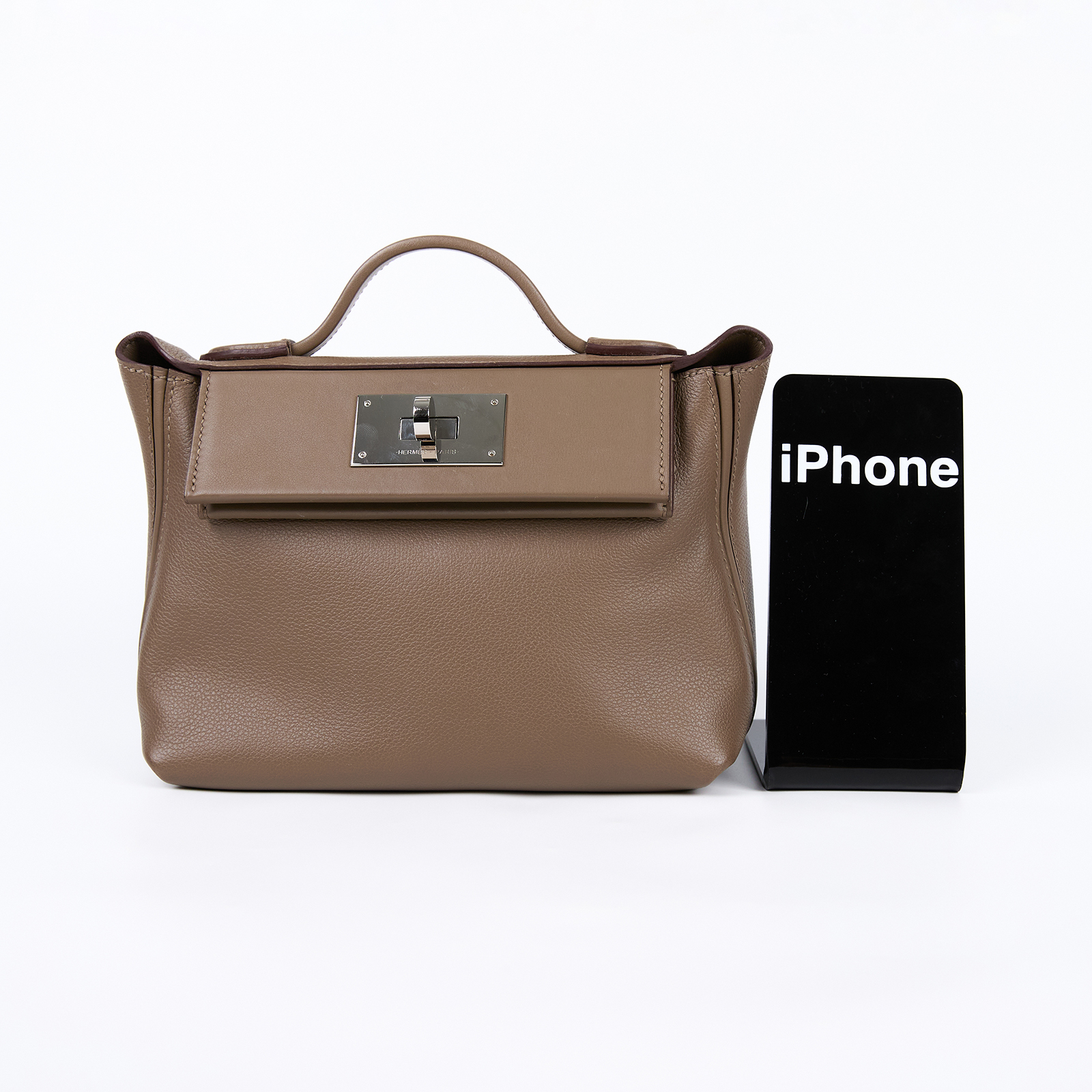 愛馬仕 Hermes 24/24 21 Mini 手提包 銀色五金 大象灰 H082153CKBH /W IT558 MT  原廠盒子/防塵袋/背帶/購買證明