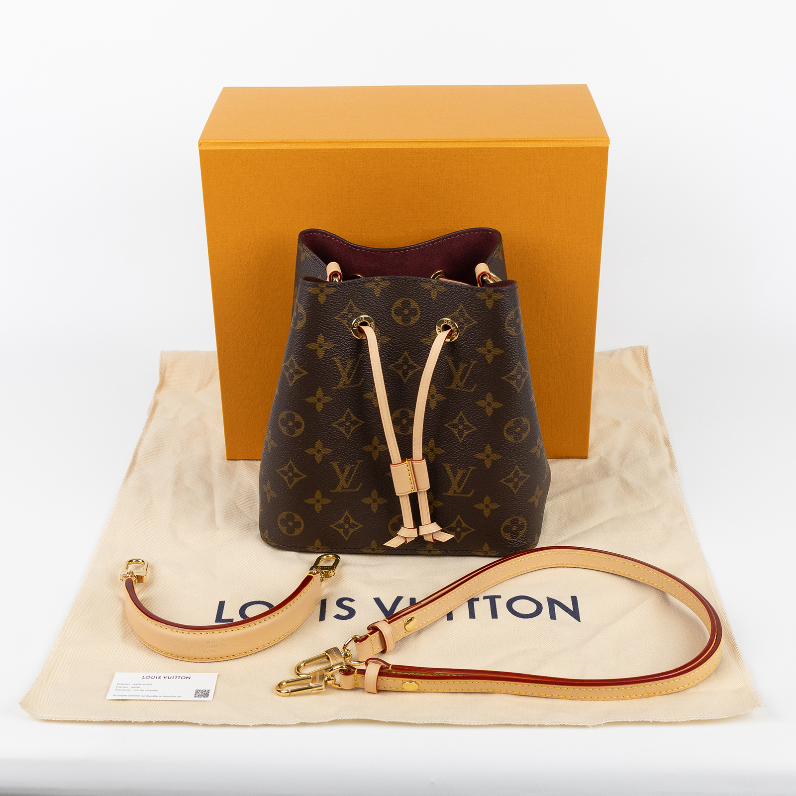 路易威登 LOUIS VUITTON Néonoé BB 經典帆布 束口水桶包 M46581 晶片款 原花Néonoé BB 原廠盒子/防塵袋/背帶2