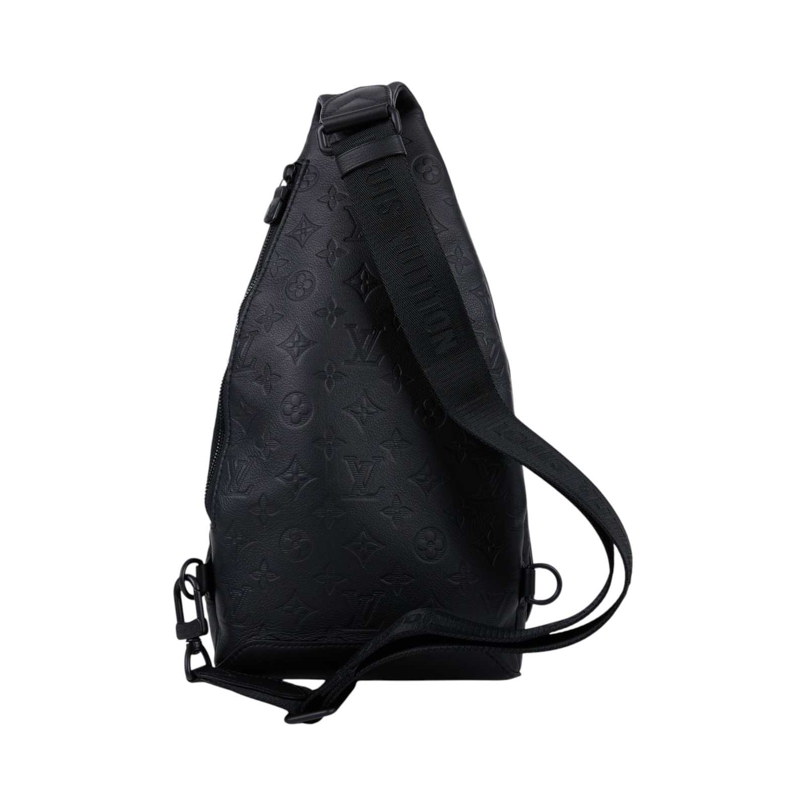 路易威登 LOUIS VUITTON Duo 斜背包 小牛皮 黑色 M21890 晶片款 黑原花壓紋DUO胸包 原廠盒子/防塵袋/零錢包