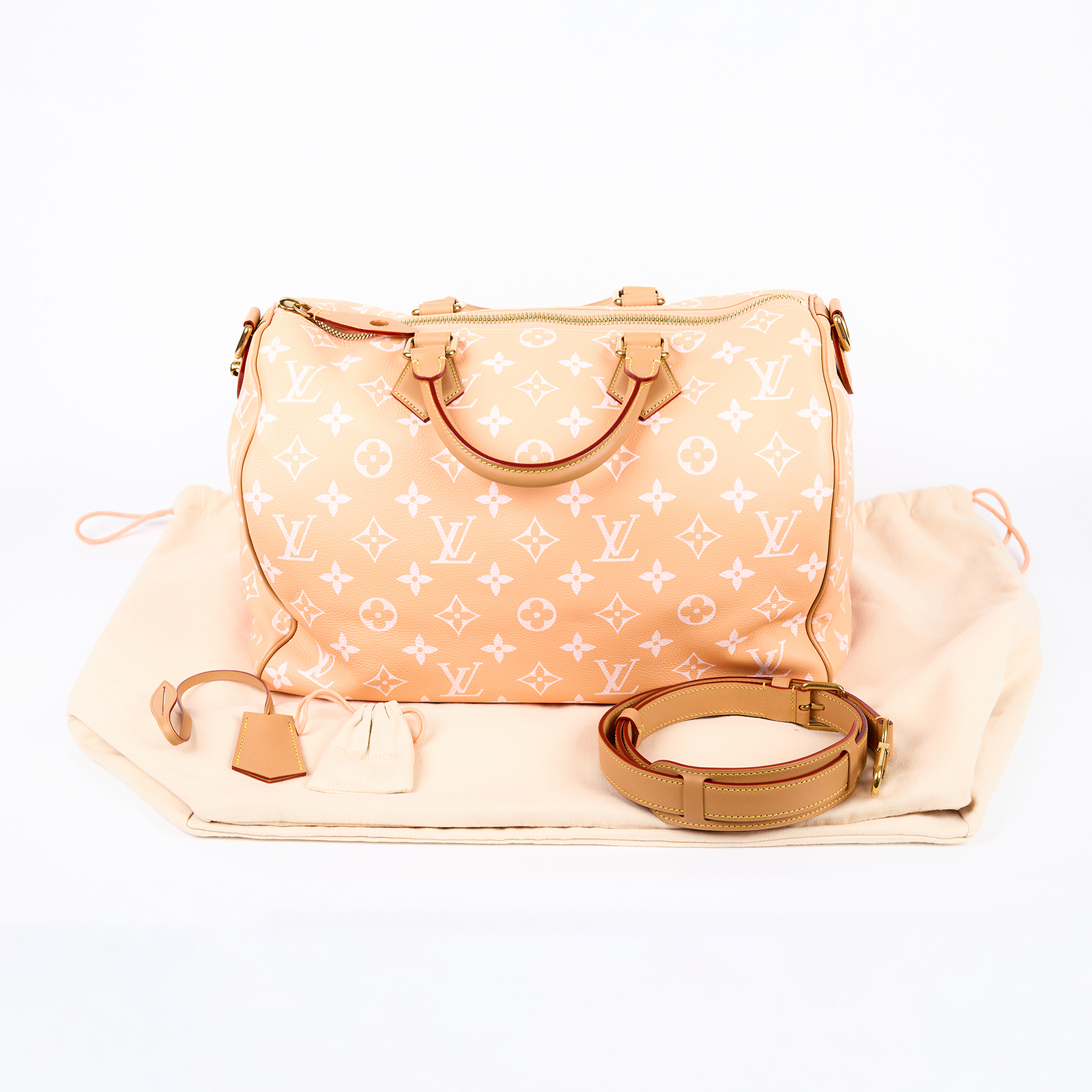 路易威登 LOUIS VUITTON Speedy P9 Bandoulière 40 波士頓包 手提包 Summer Peach M13919 晶片款  防塵袋/鎖組/背帶