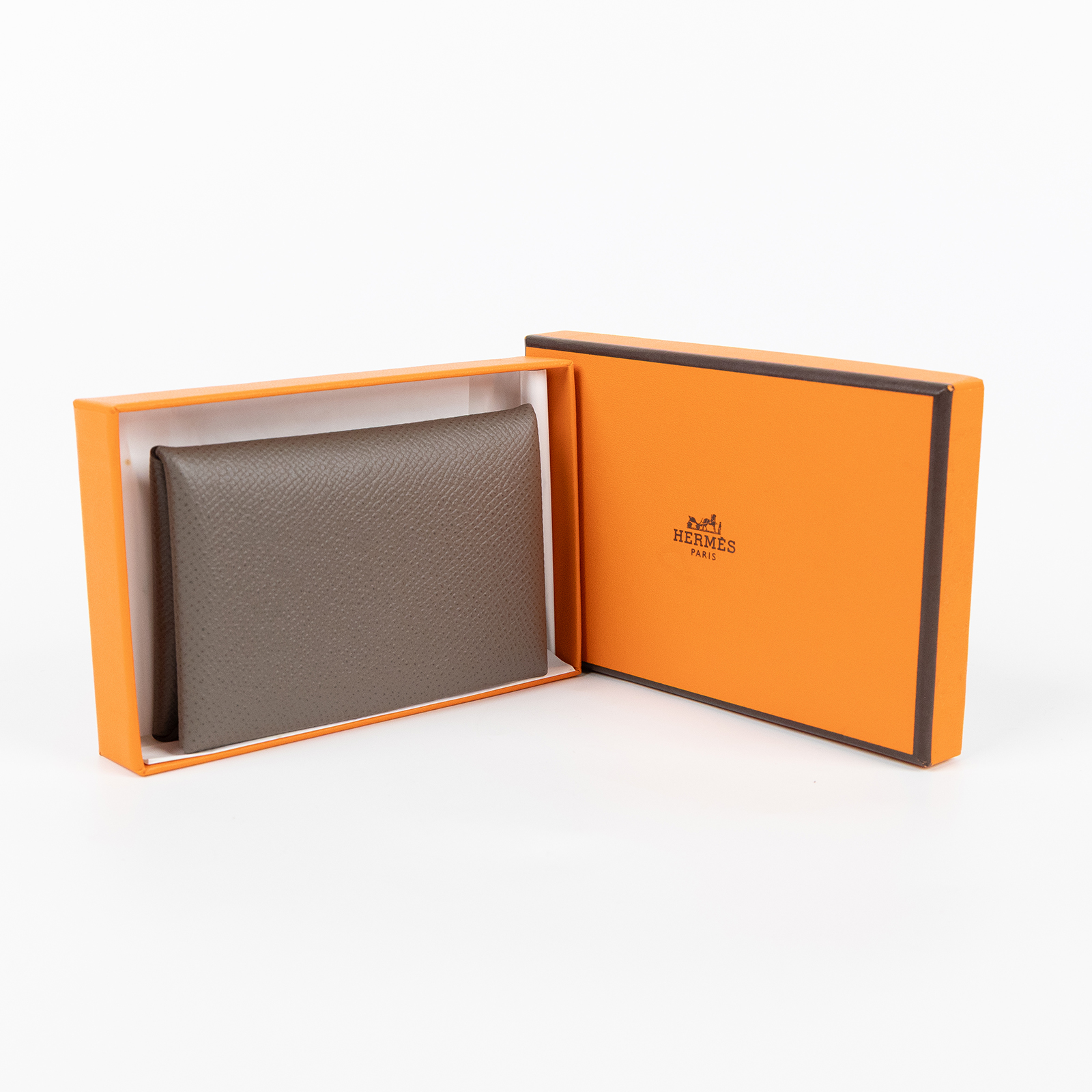 愛馬仕 Hermes Calvi 卡包 CAL C刻 C刻 大象灰CALVI 原廠盒子