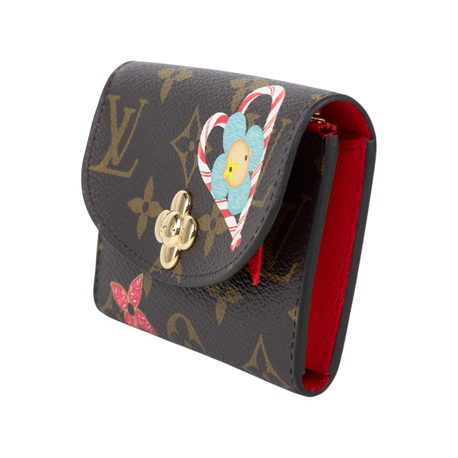 路易威登 LOUIS VUITTON Rosalie 零錢包 經典帆布 Candy Red M12220 晶片款  原廠盒子/防塵袋