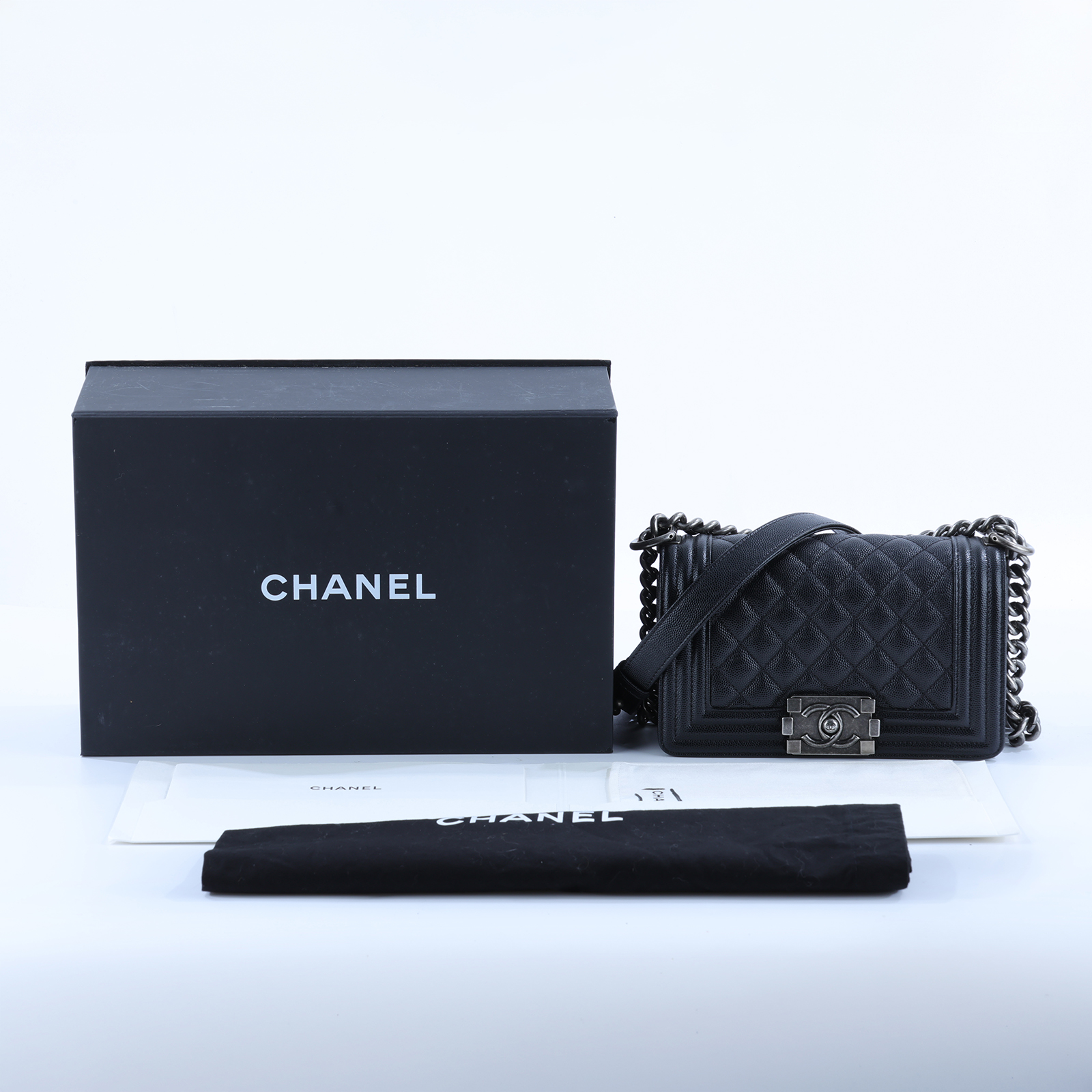 香奈兒 CHANEL Boy 20 小型 口蓋包 A67085 晶片款 黑荔枝BOY20 原廠盒子/防塵袋