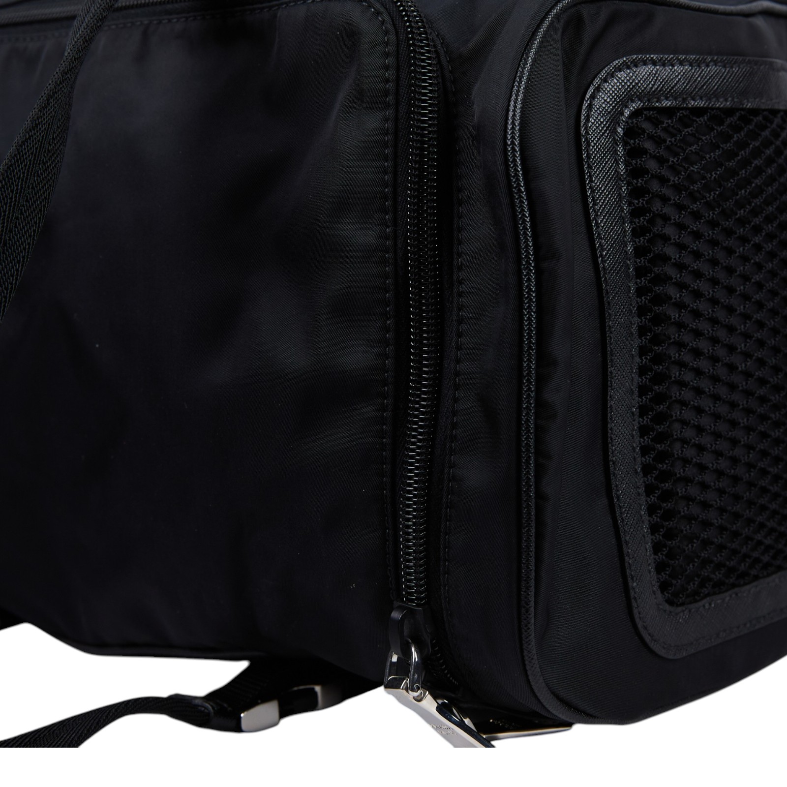 普拉達 PRADA 寵物袋 Re-Nylon Saffiano 皮革 2VC968_2DMT 黑尼龍多功能寵物提袋 防塵袋/背帶/小包