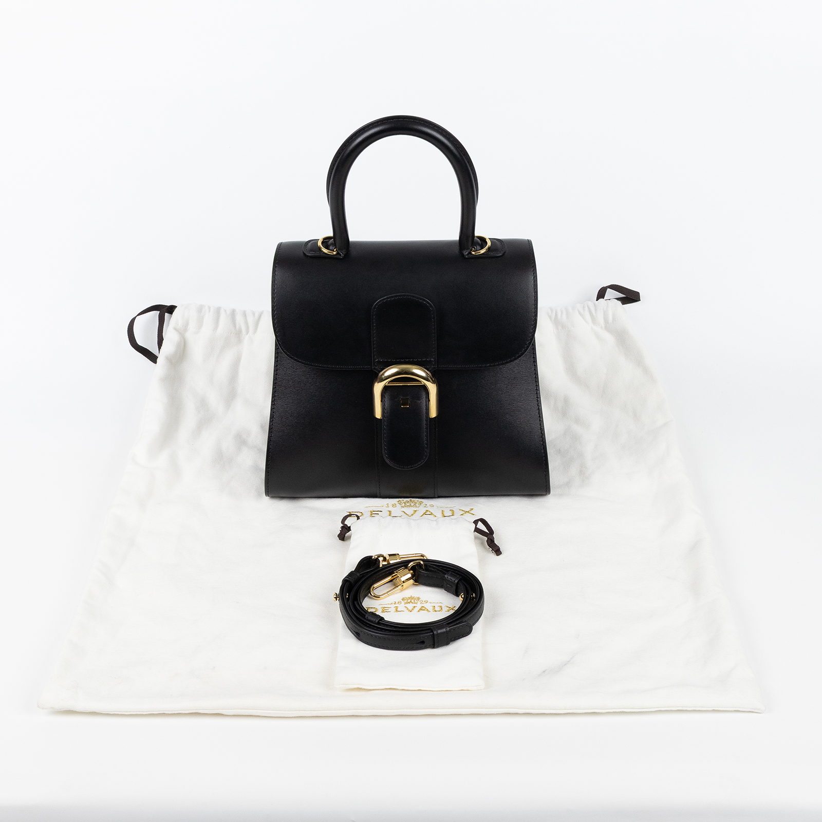 德爾沃 DELVAUX  Brillant 手提包  黑BRILLANT 防塵袋/背帶