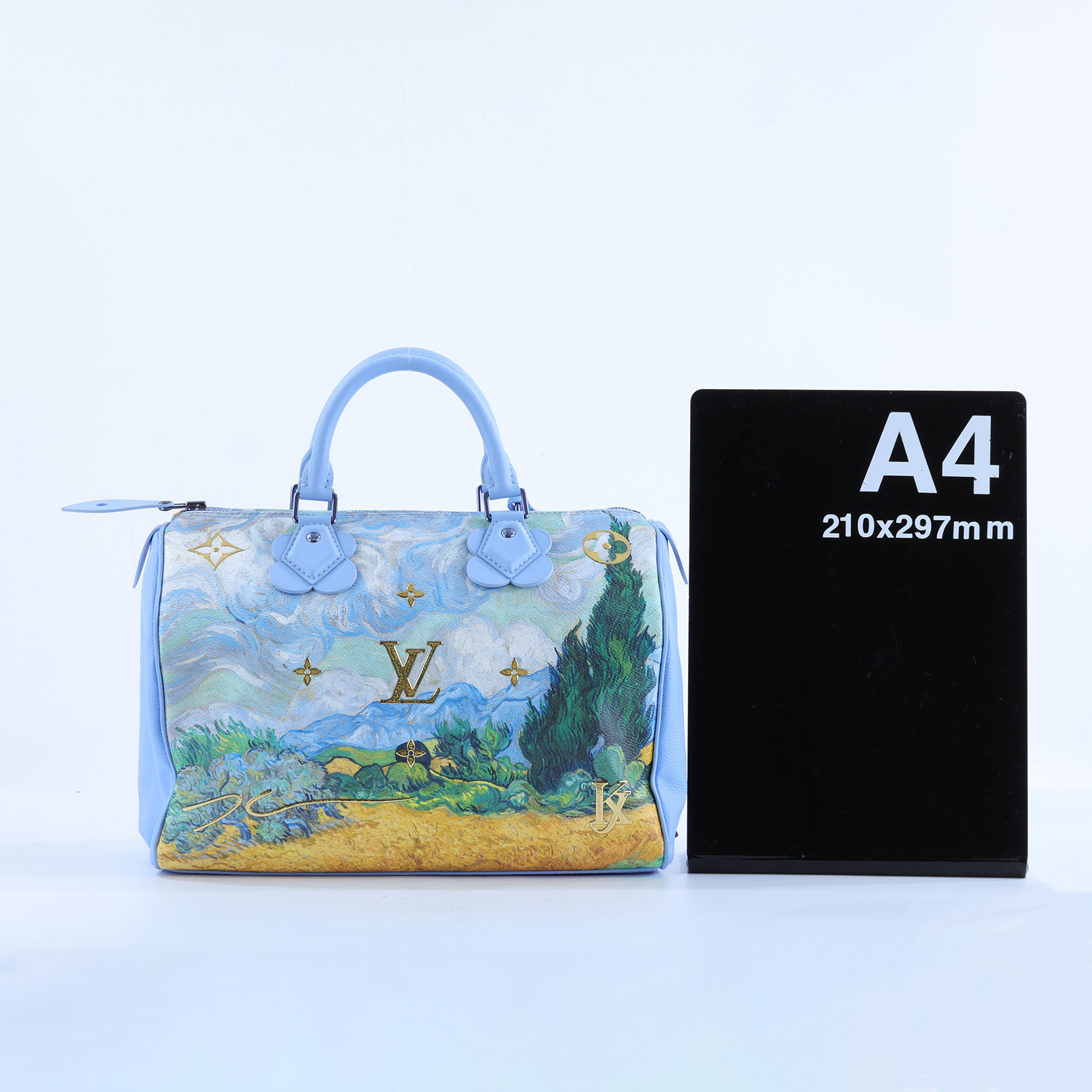 路易威登 LOUIS VUITTON 梵谷 SPEEDY 30 手提包 M43314 藍聯名梵谷SPEDDY30 原廠盒子/防塵袋/鎖組