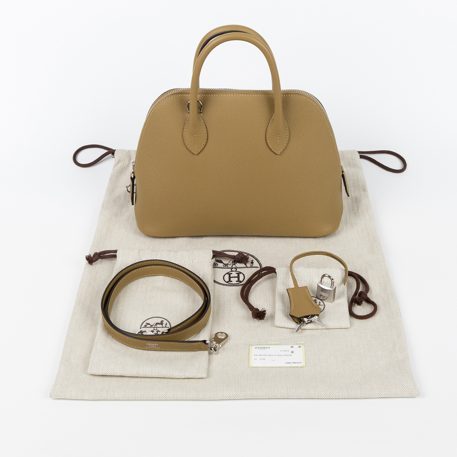 愛馬仕 Hermes Bolide Bag  1923 柏莉包 25 銀色五金 沙丘色 H082798CK2D GIT649GT  防塵袋/鎖組/背帶