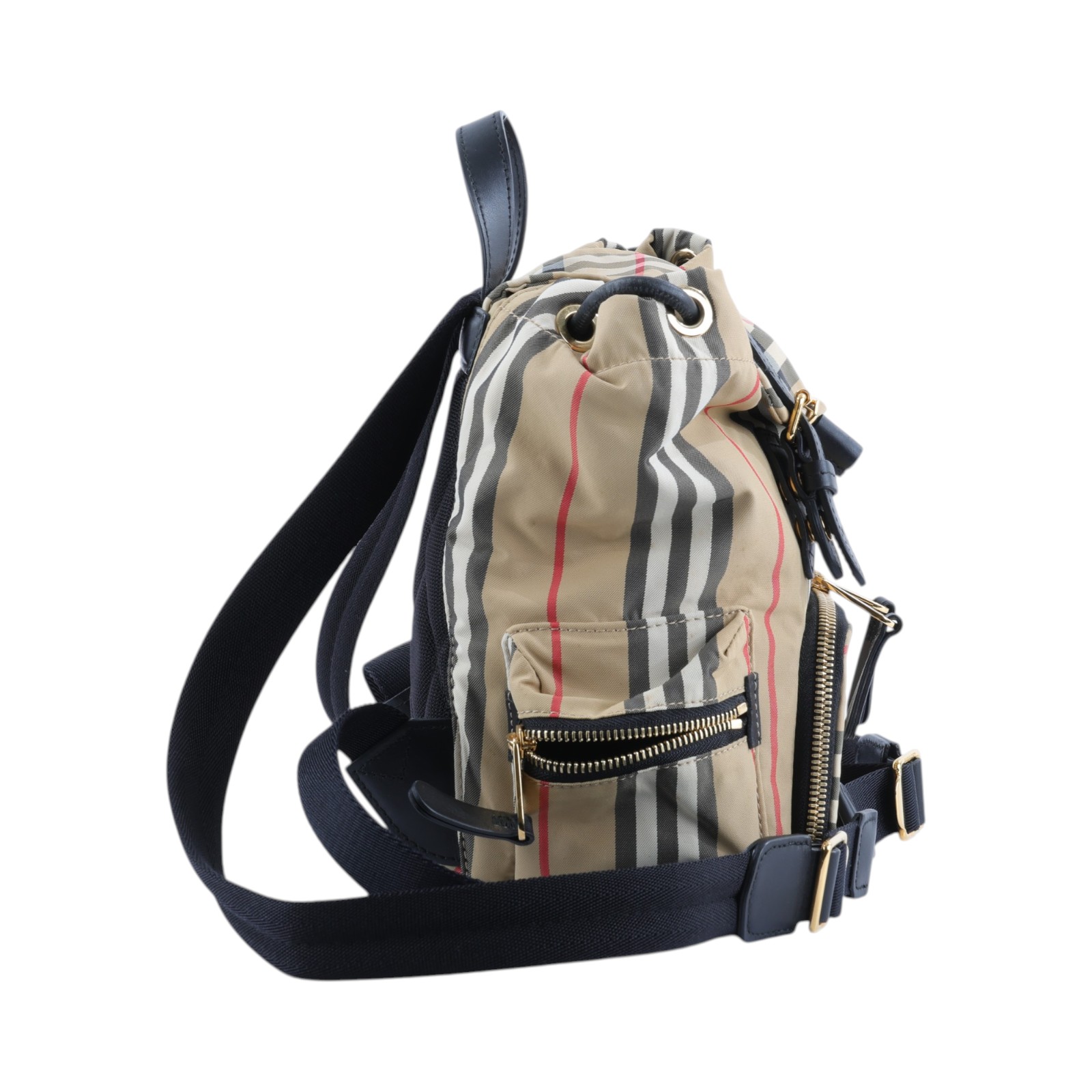 博柏利 BURBERRY The Rucksack 尼龍 後背包 8017164 奶茶格紋尼龍後背包 小 無附屬品