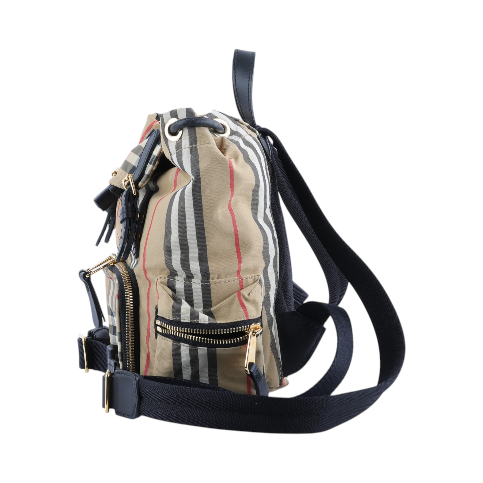 博柏利 BURBERRY The Rucksack 尼龍 後背包 8017164 奶茶格紋尼龍後背包 小 無附屬品