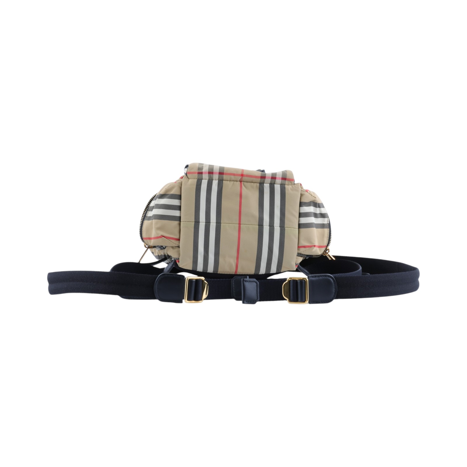 博柏利 BURBERRY The Rucksack 尼龍 後背包 8017164 奶茶格紋尼龍後背包 小 無附屬品