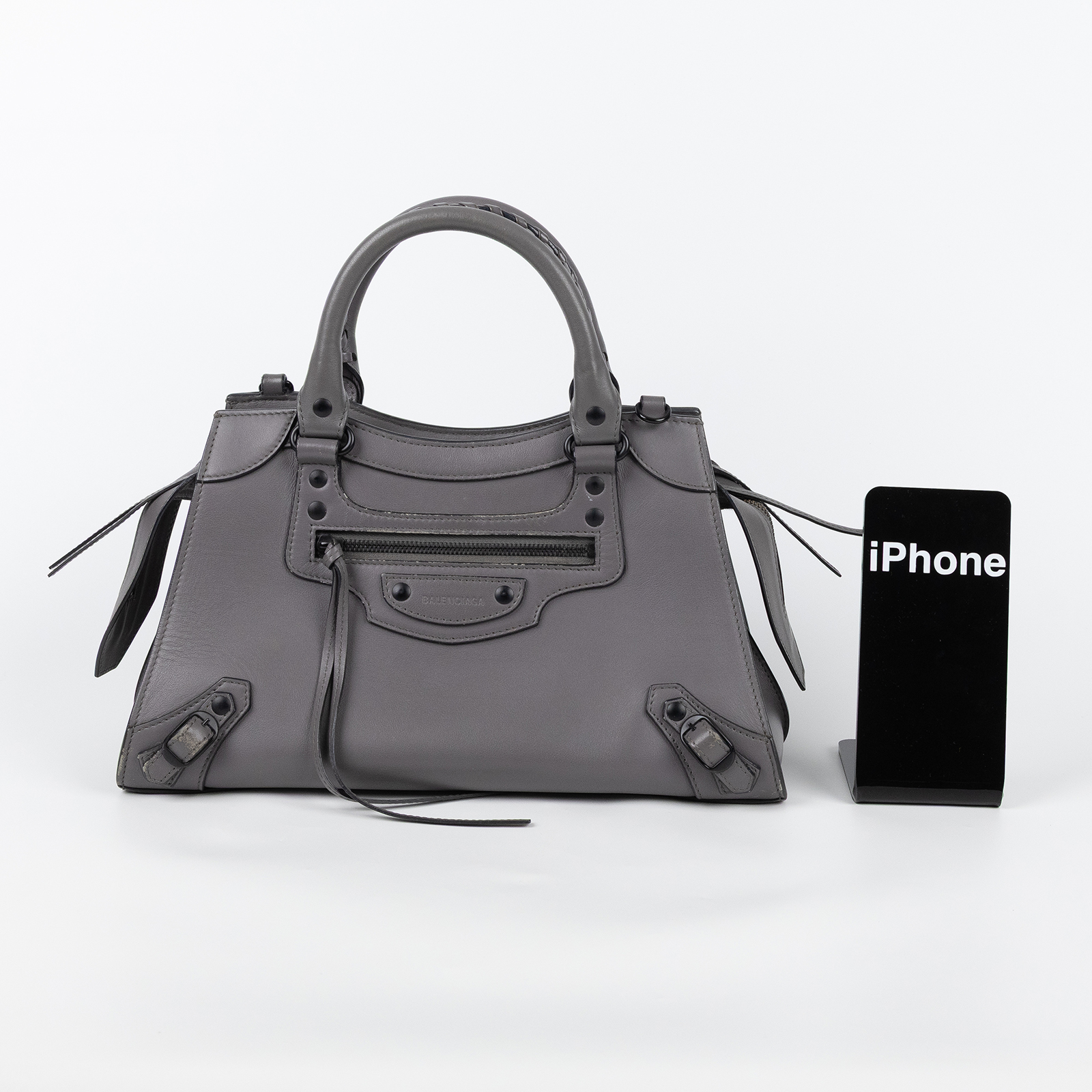 巴黎世家 BALENCIAGA NEO CLASSIC CITY 經典款 機車包 63852111R17 灰NEO CLASSIC CITY 背帶