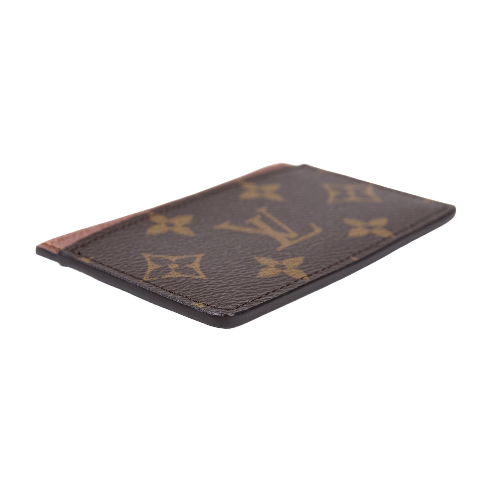 路易威登 LOUIS VUITTON 卡片套 卡夾 Monogram塗層帆布 雅馬邑色 M61733 晶片款 原花雙色卡夾 原廠盒子/防塵袋