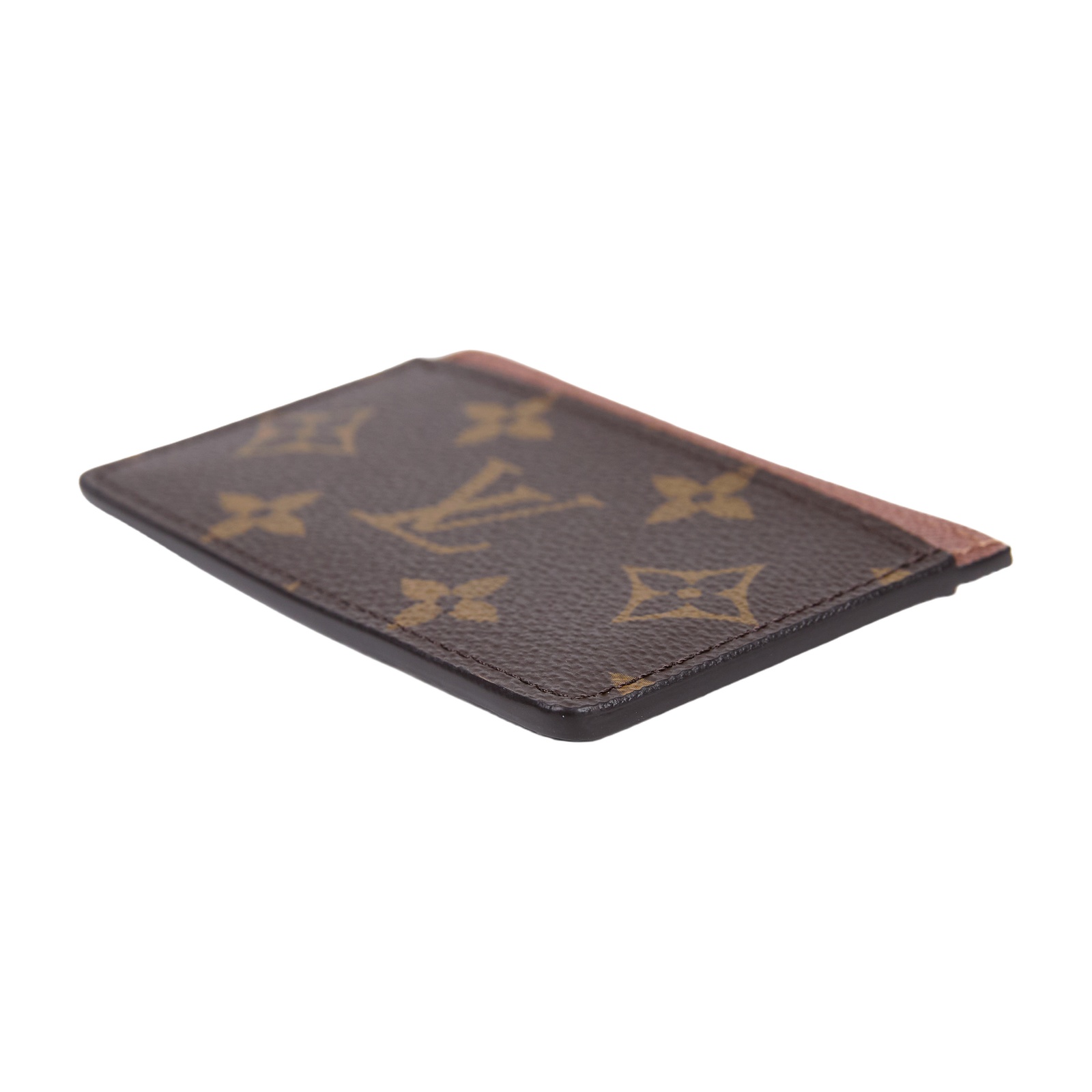 路易威登 LOUIS VUITTON 卡片套 卡夾 Monogram塗層帆布 雅馬邑色 M61733 晶片款 原花雙色卡夾 原廠盒子/防塵袋